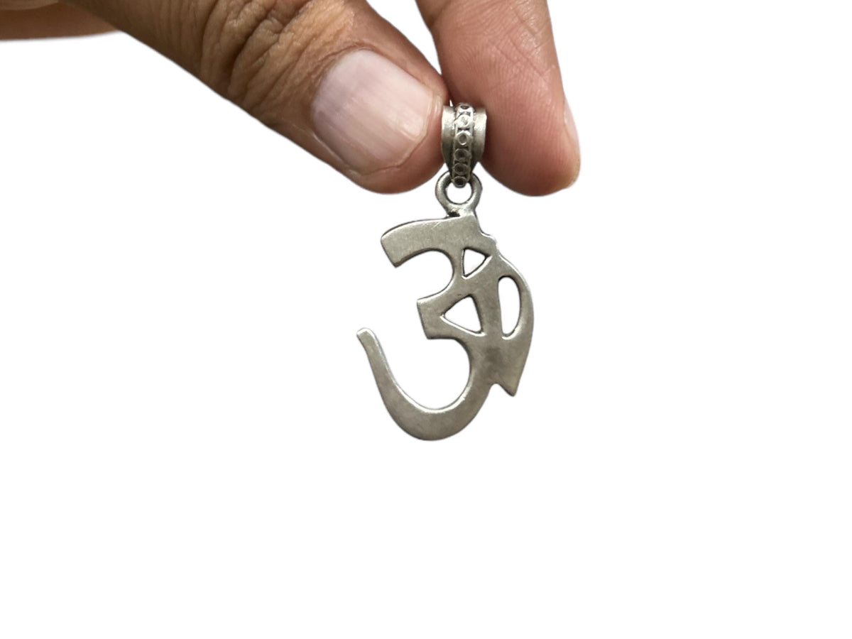925 Sterling Silver Om Pendant Necklace, Sacred Symbol Spiritual Jewelry, Meditation Yoga Gift, SR18