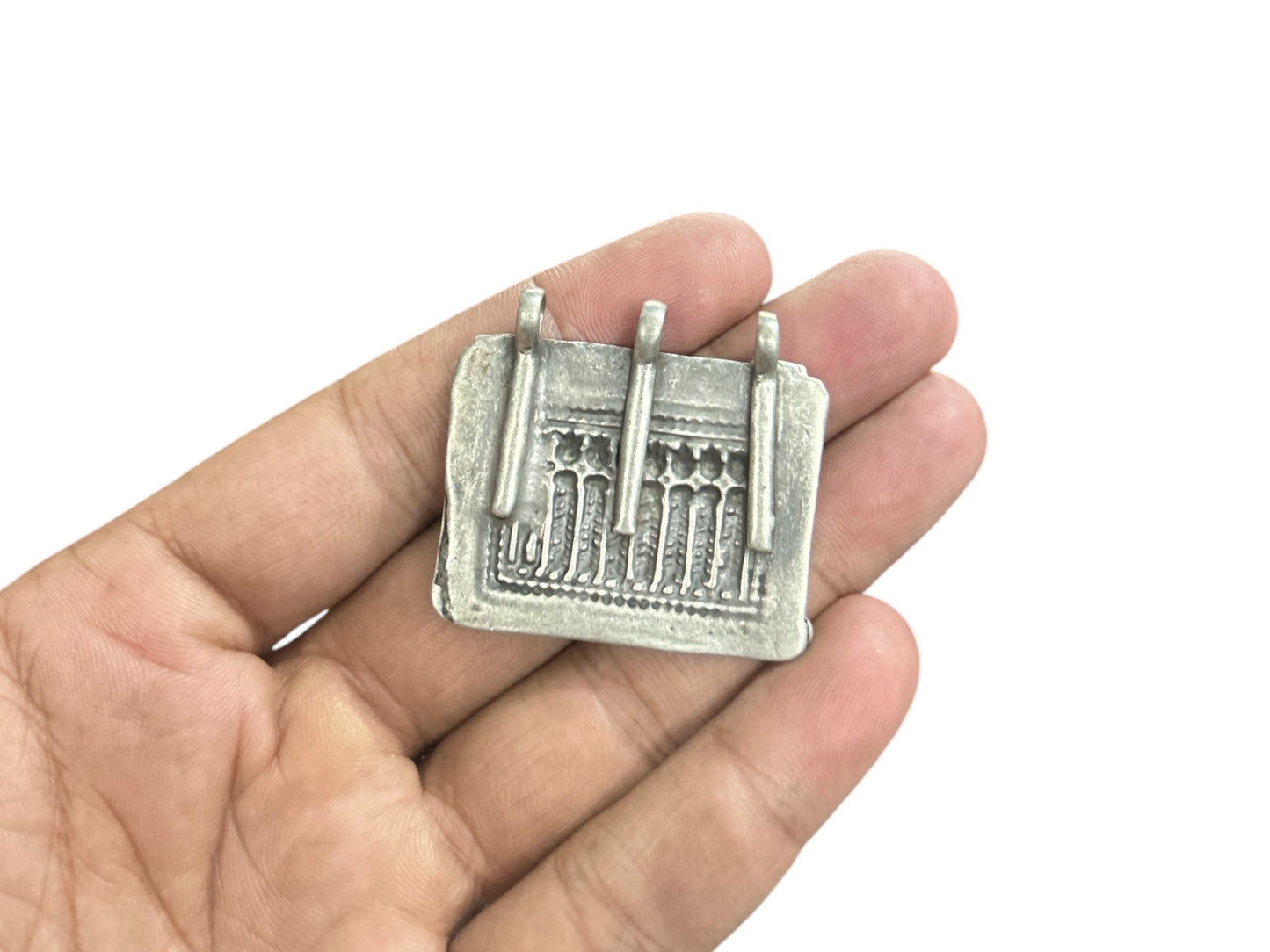 Vintage 1980s Old Silver Seven Sisters Hindu Goddess Pendant, Tribal Jewelry, SR40