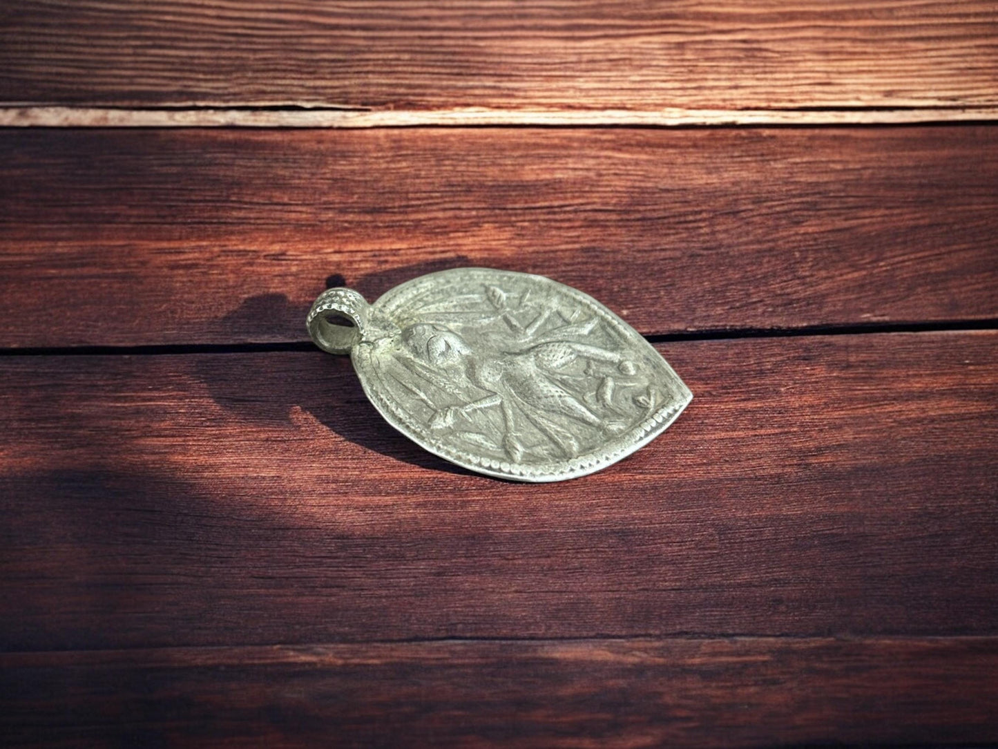 Vintage 1950s High Grade Old Silver Kali Maa Pendant, Hindu Tribal Jewelry, Protective Talisman Pendant, Protection Amulet Pendant, SR104