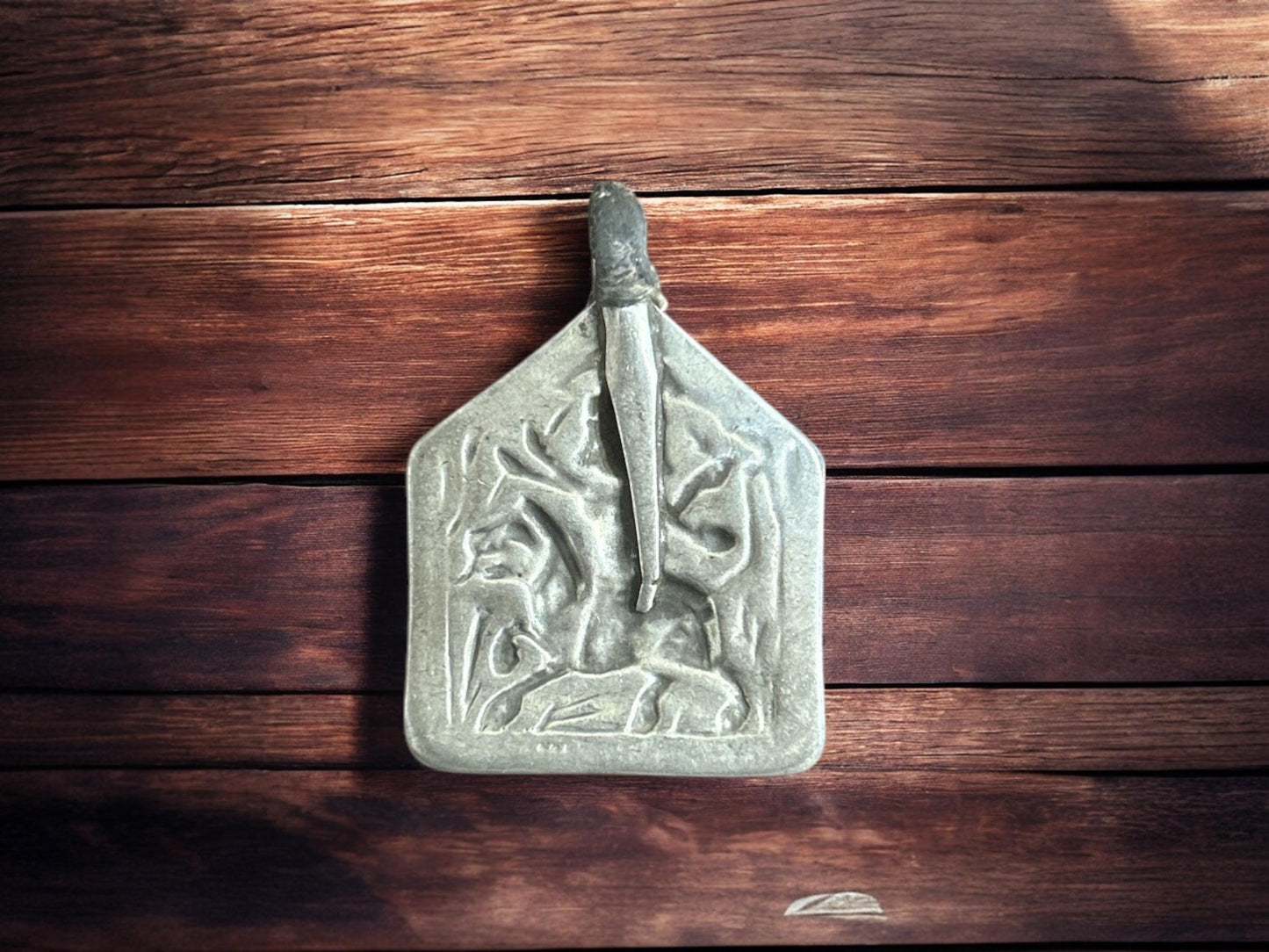 Vintage 1960s Old Silver Maa Durga Bhawani Pendant, Tribal Goddess Jewelry, SR80