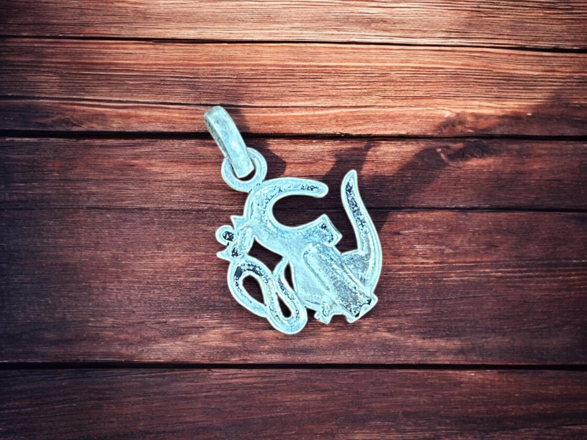 Sterling Silver Om Shivling Pendant, Spiritual Yoga Meditation Charm, SR142
