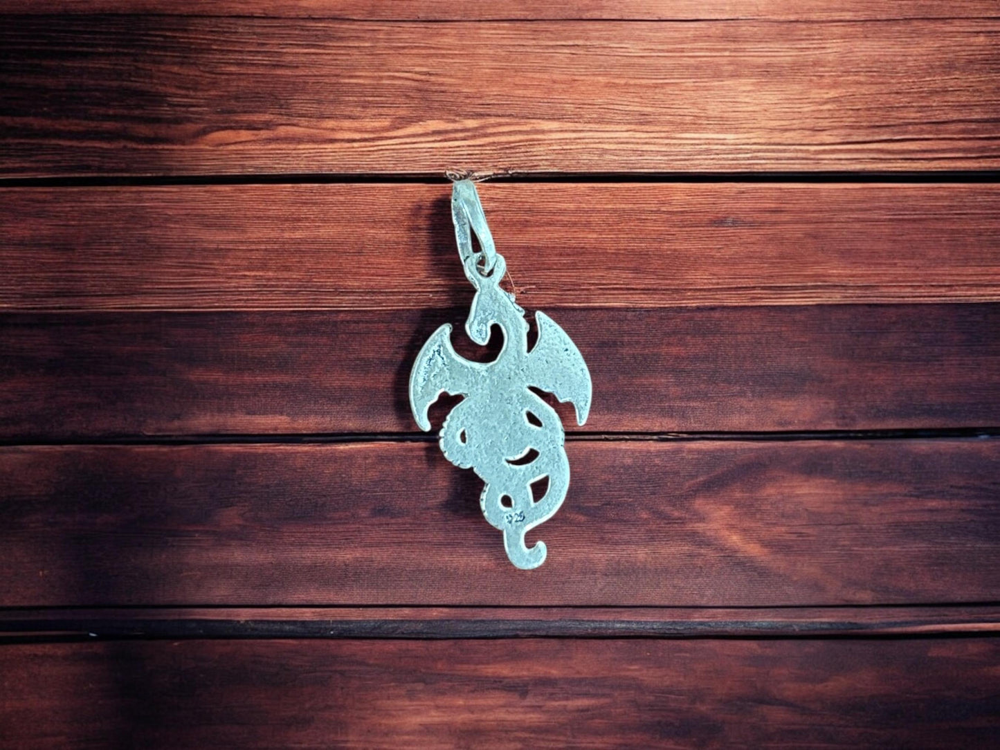 925 Sterling Silver Dragon Necklace, Gothic Fantasy Pendant Gift SR140