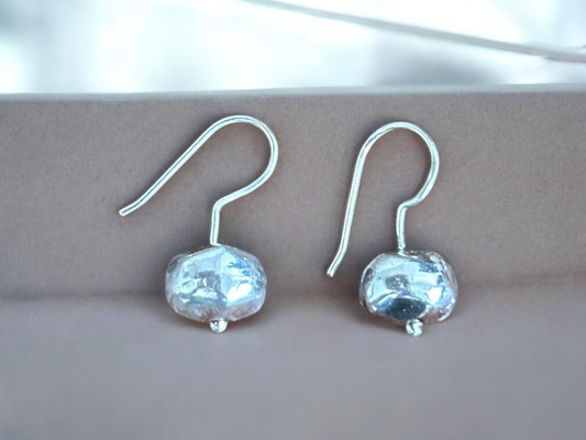 925 Sterling Silver Clear Crystal Drop Earrings • Minimalist Hook Dangle Jewelry • Handmade Elegant Crystal Earrings • Gift for Women • SR182
