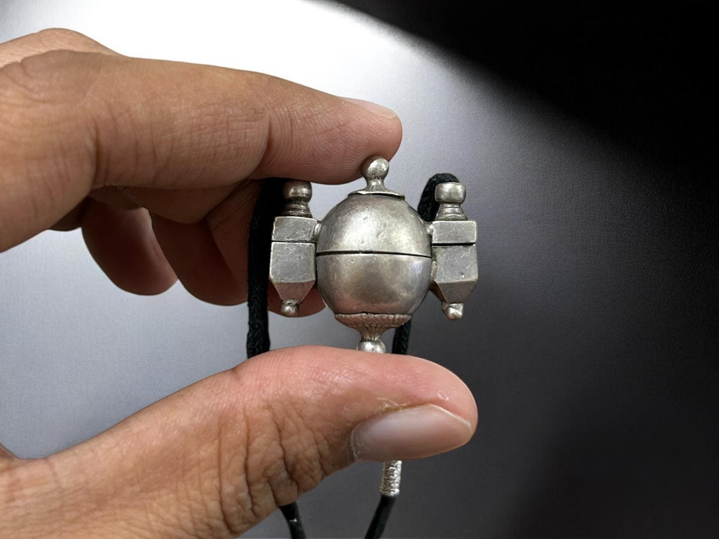 Shiva Lingam Box Necklace Vintage Tribal Silver Antique Pendant South Indian Ethnic Jewelry, SR170