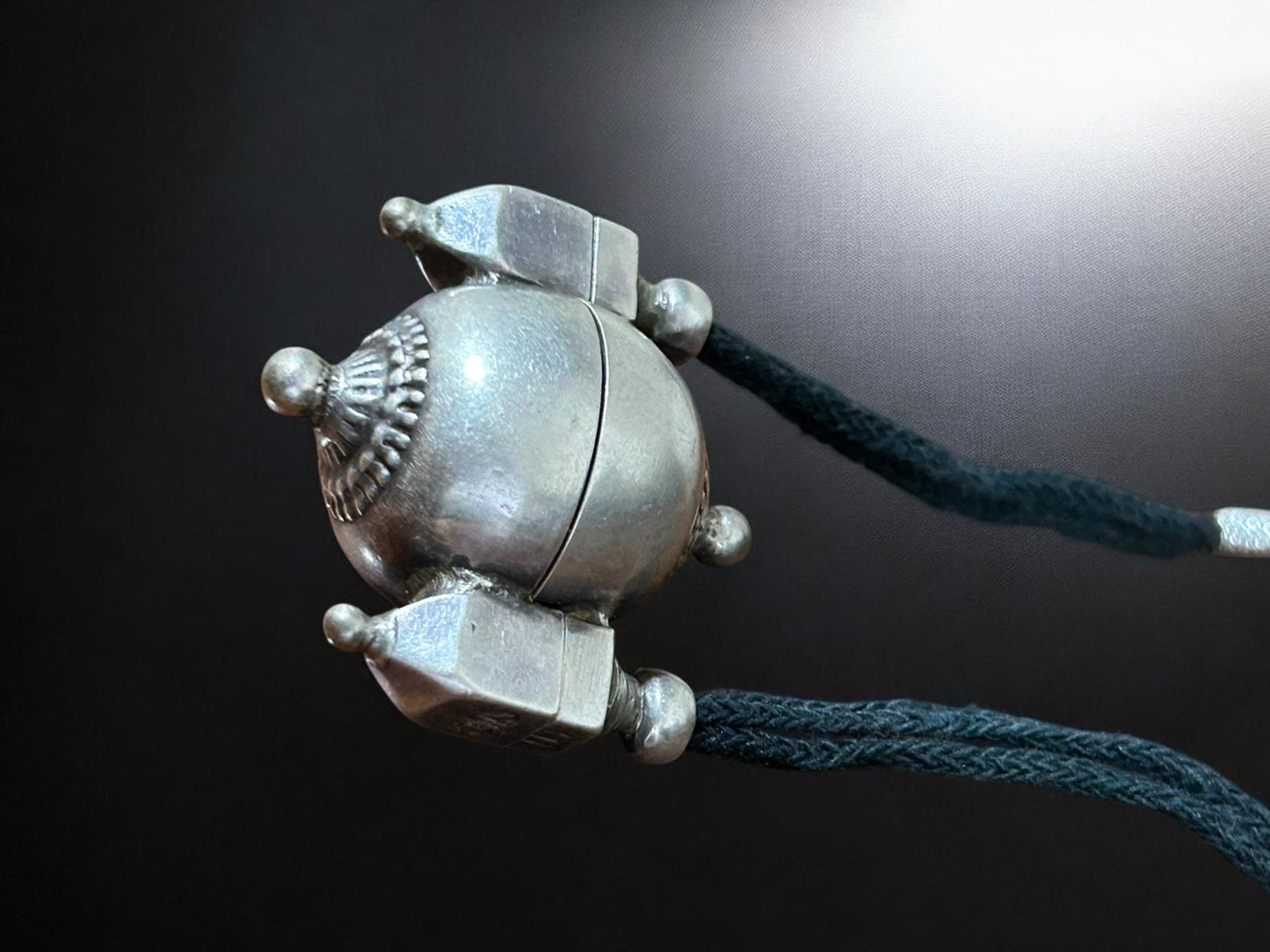 Shiva Lingam Box Necklace Vintage Tribal Silver Antique Pendant South Indian Ethnic Jewelry, SR146