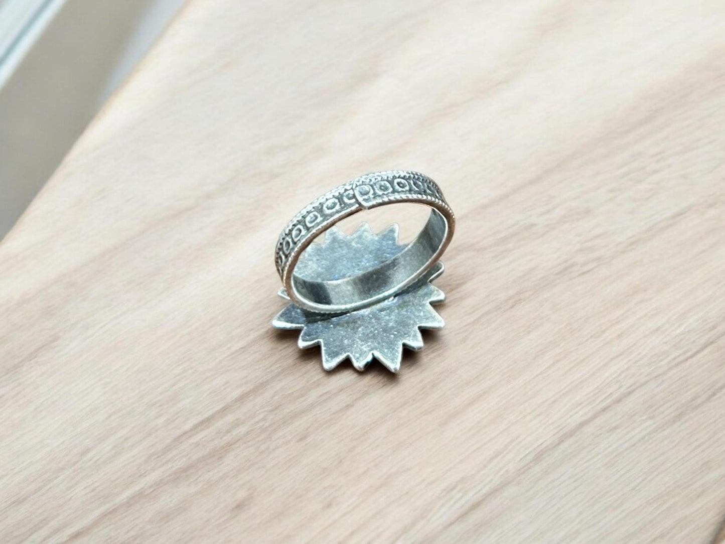 Vintage Sun Face Ring 925 Sterling Silver Adjustable Tribal Celestial Jewelry, SR 151