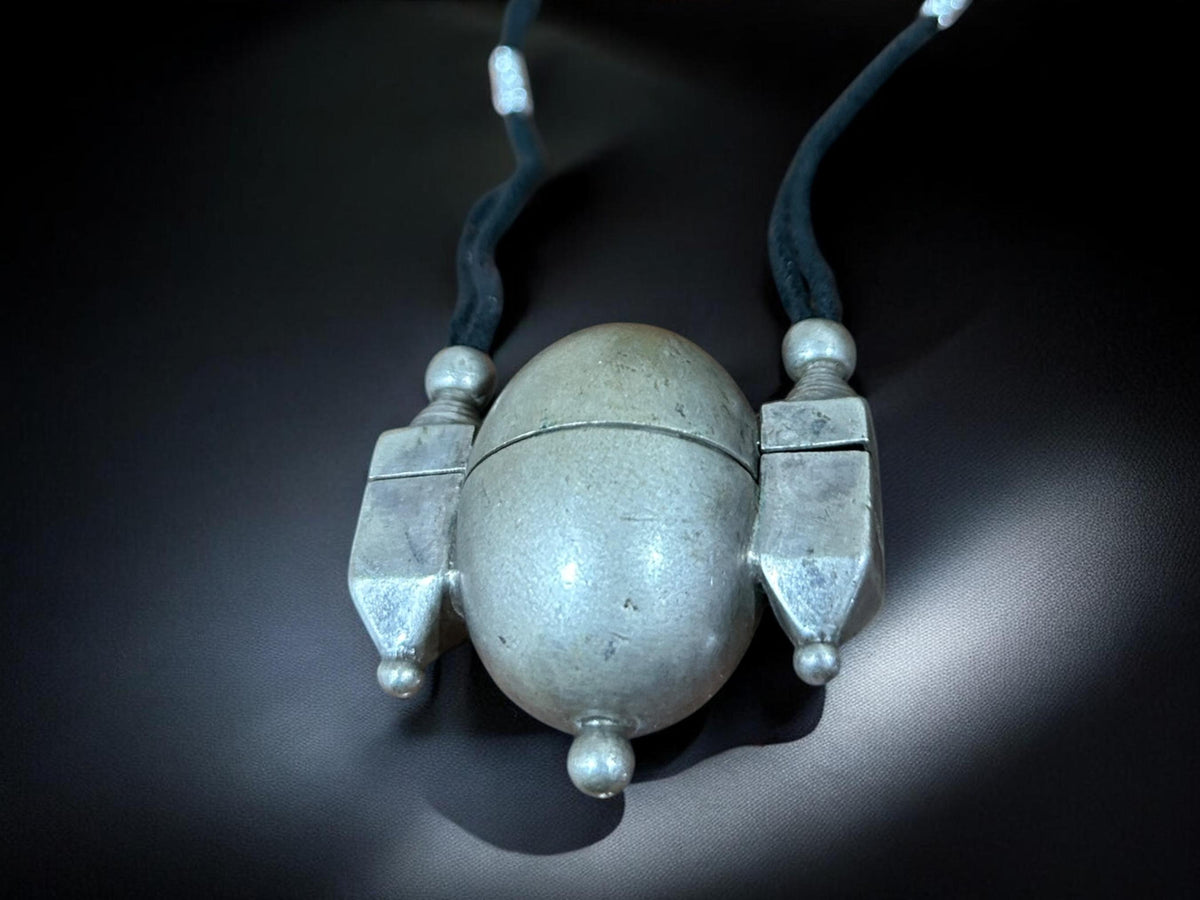Shiva Lingam Box Necklace Vintage Tribal Silver Antique Pendant South Indian Ethnic Jewelry, SR191