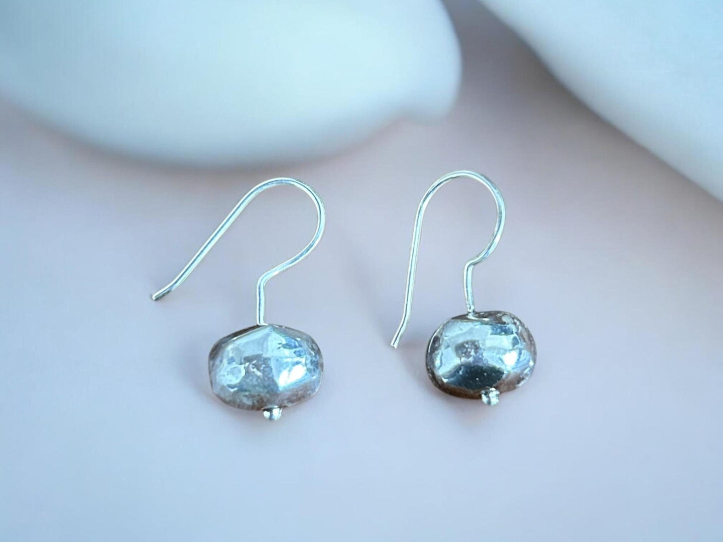 925 Sterling Silver Clear Crystal Drop Earrings, Minimalist Hook Dangle Jewelry, SR182
