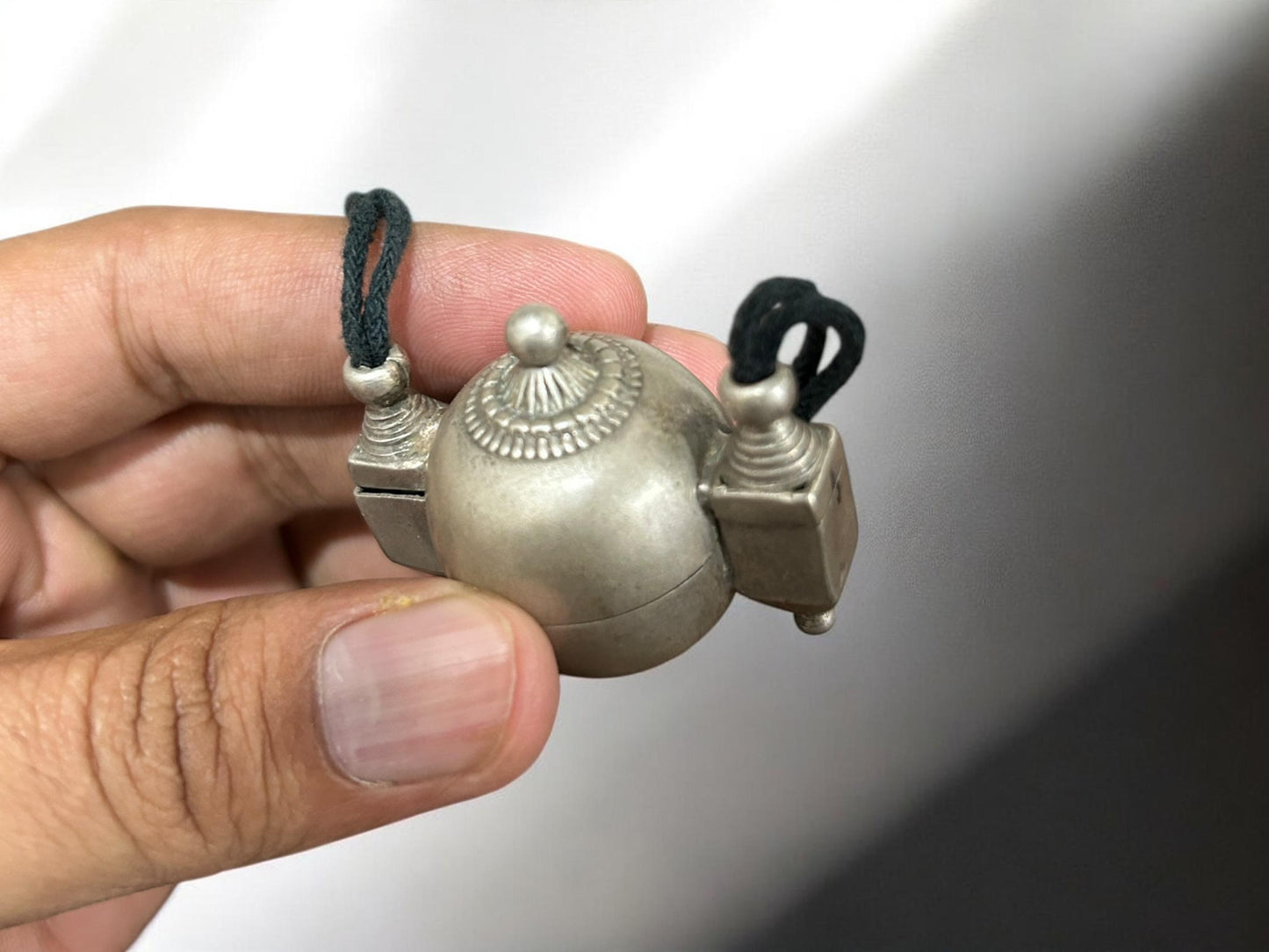 Shiva Lingam Box Necklace Vintage Tribal Silver Antique Pendant South Indian Ethnic Jewelry, SR218