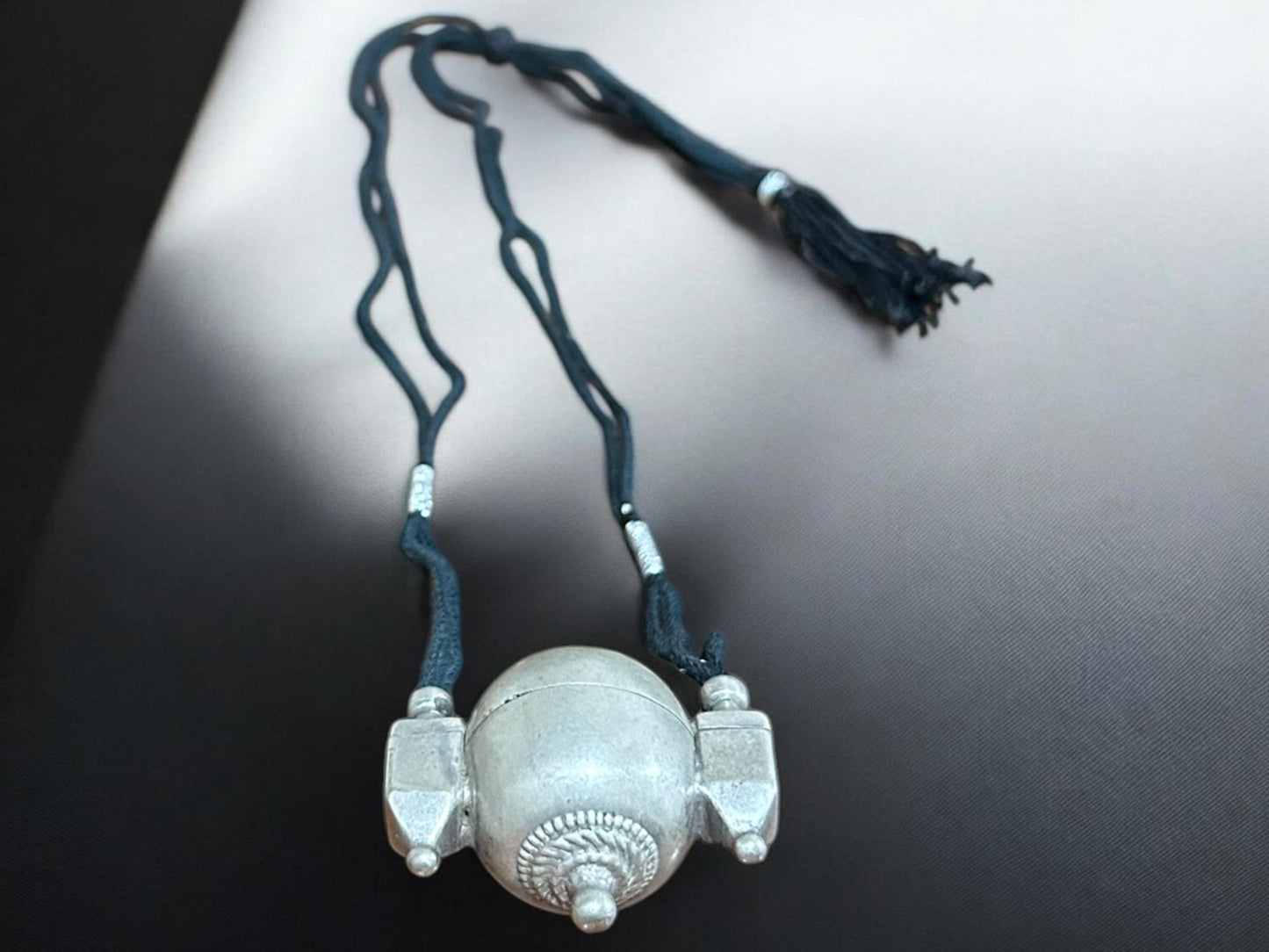 Shiva Lingam Box Necklace Vintage Tribal Silver Antique Pendant South Indian Ethnic Jewelry, SR218