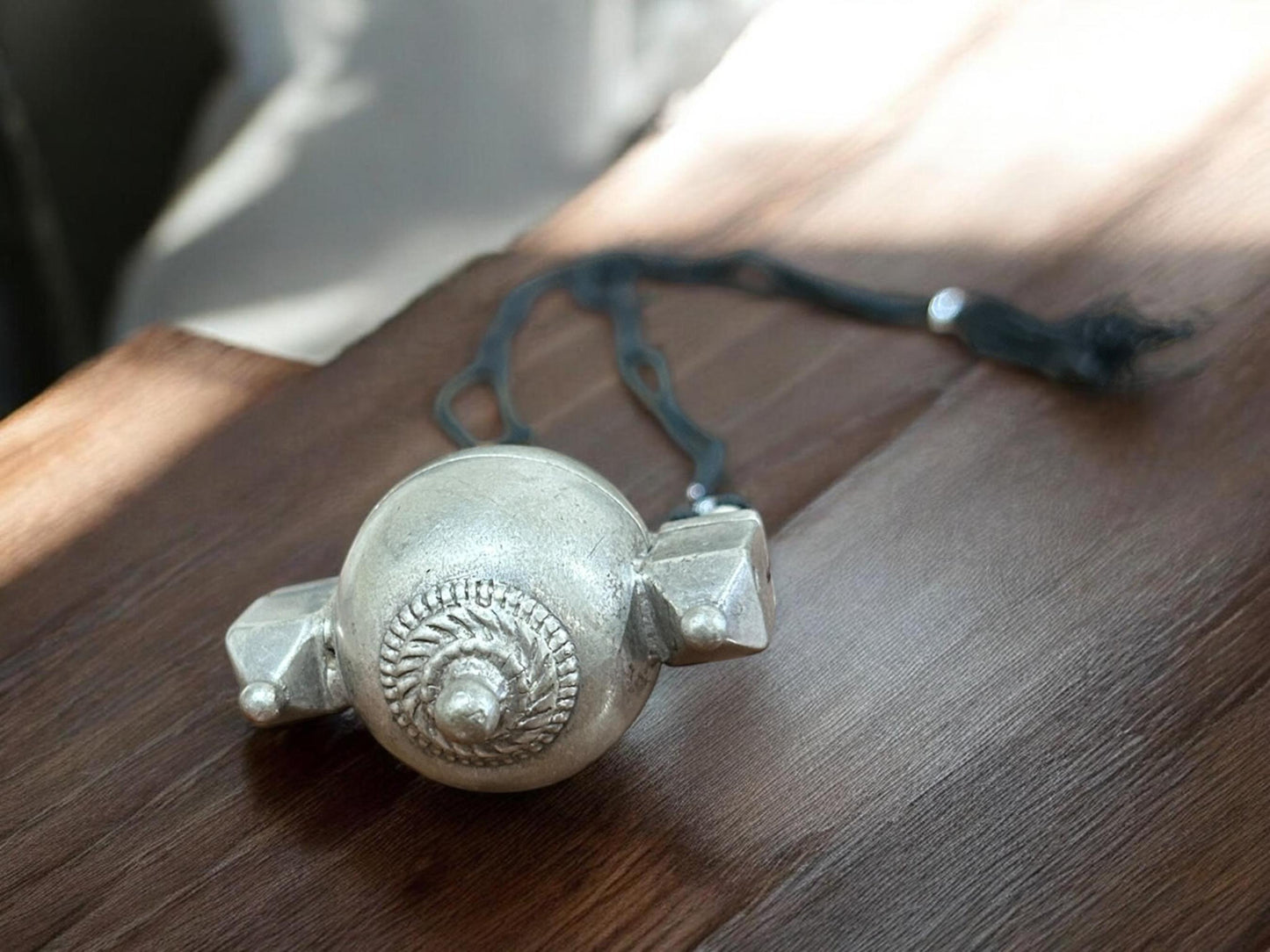 Shiva Lingam Box Necklace Vintage Tribal Silver Antique Pendant South Indian Ethnic Jewelry, SR218