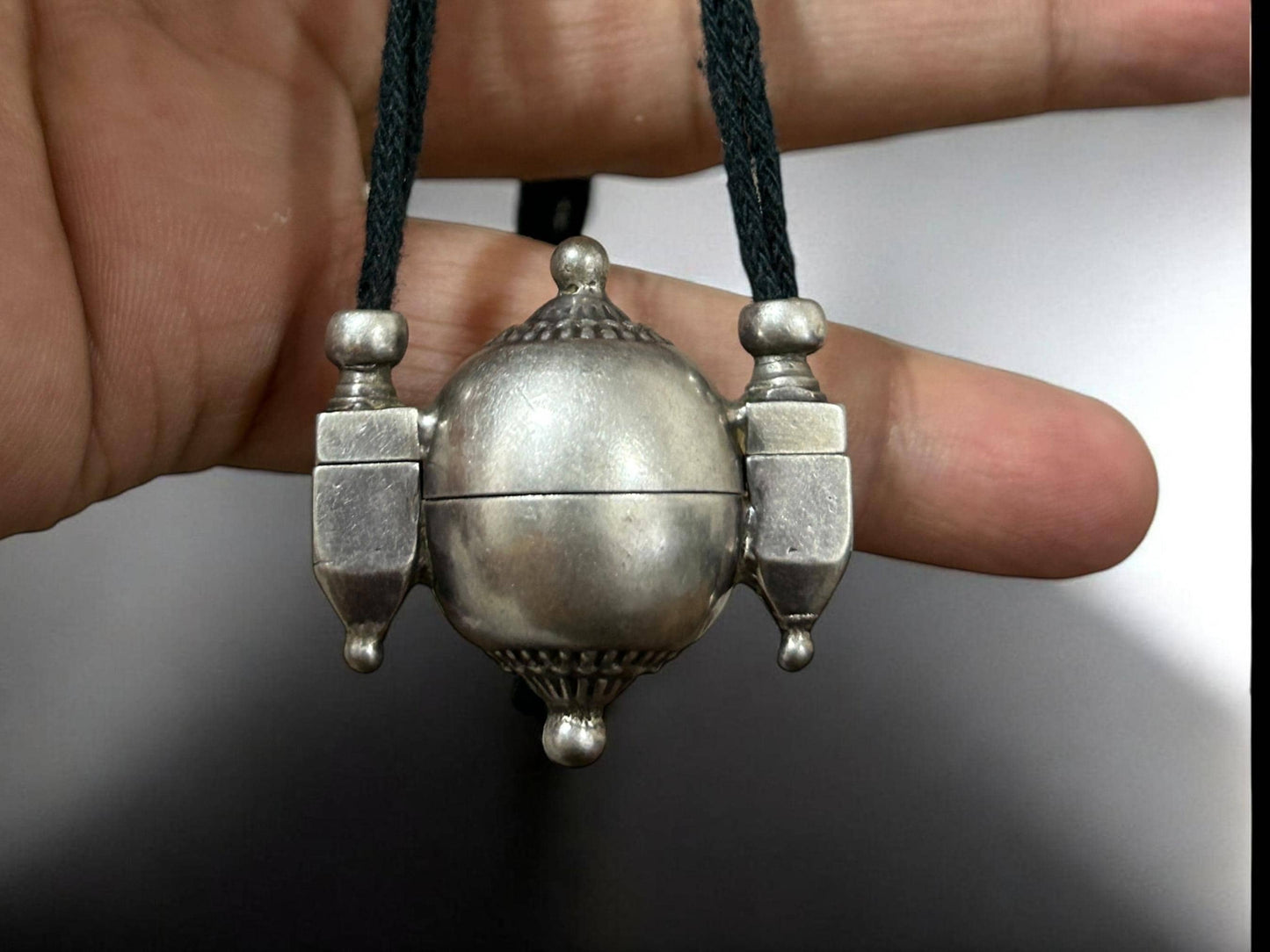 Shiva Lingam Box Necklace Vintage Tribal Silver Antique Pendant South Indian Ethnic Jewelry, SR146