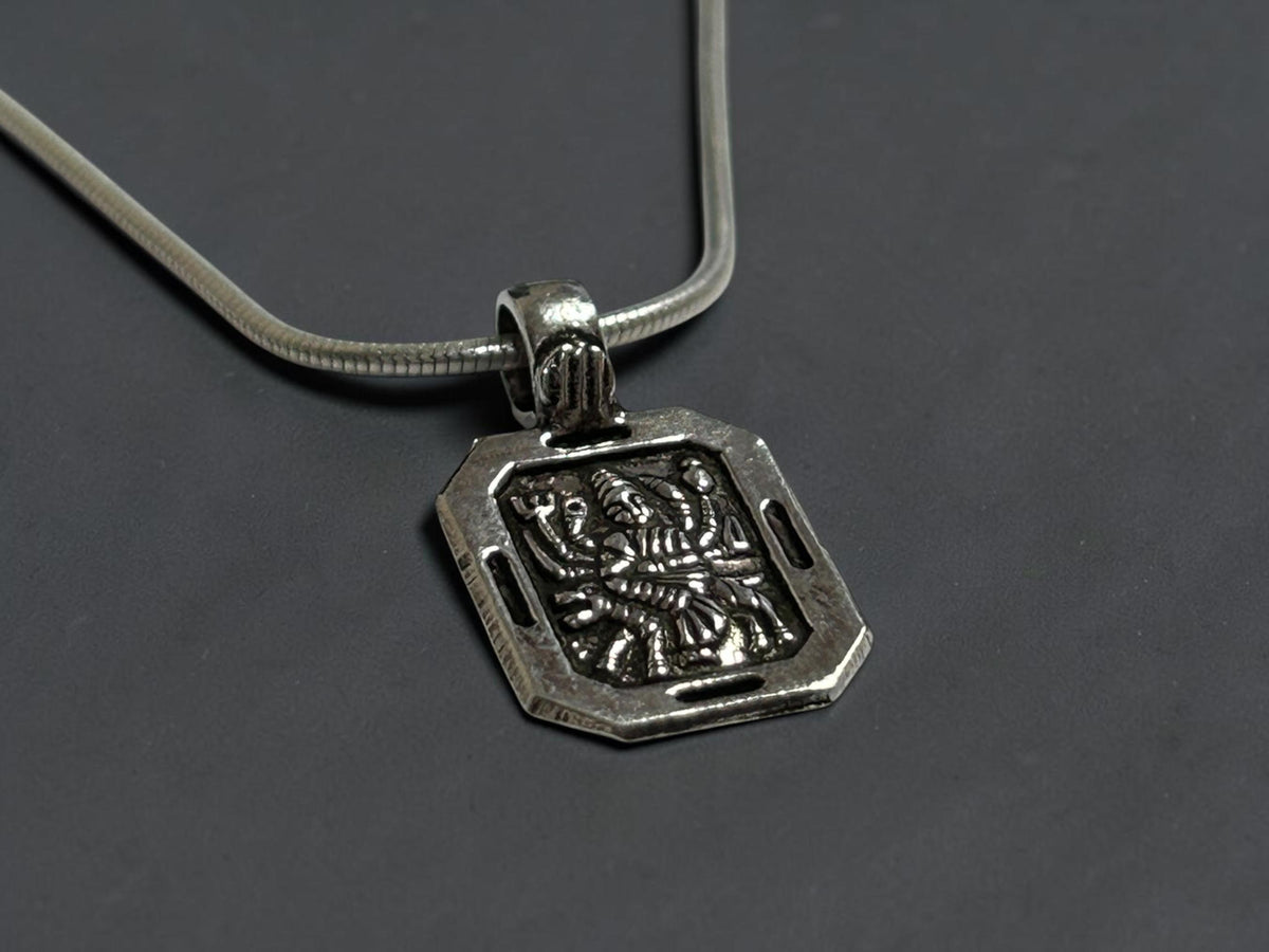 Maa Durga Pendant Necklace  925 Sterling Silver Durga Mata Jewelry  Hindu Goddess Pendant  Spiritual Gift for Men Women  Maa Bhawani