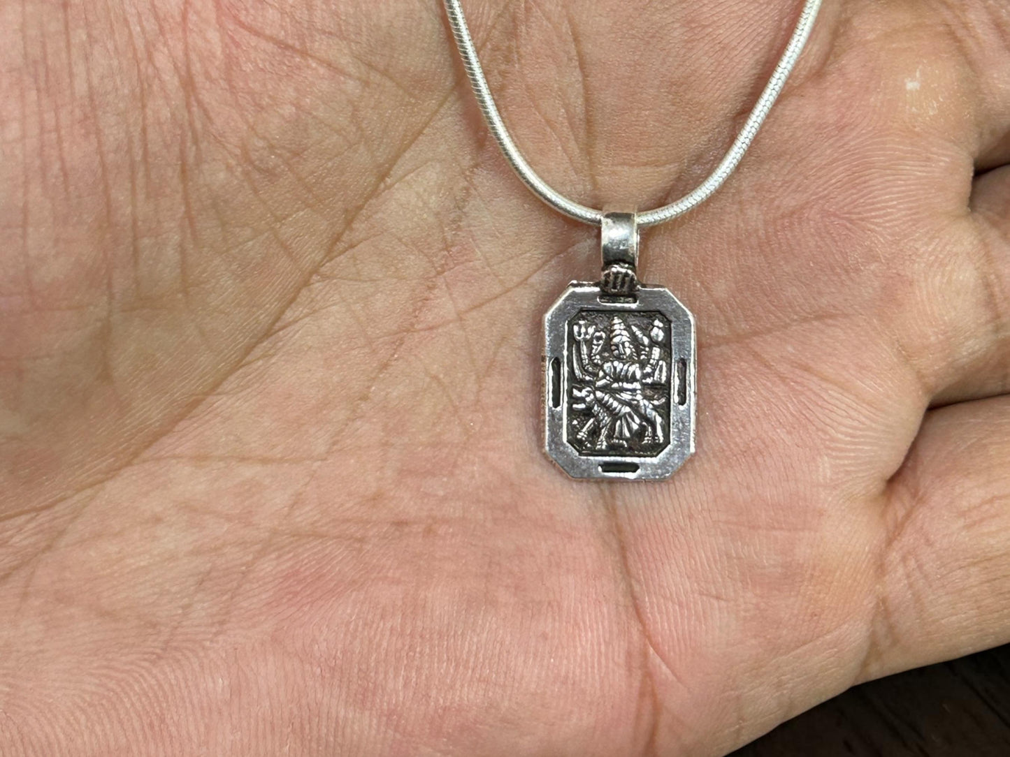 Maa Durga Pendant Necklace  925 Sterling Silver Durga Mata Jewelry  Hindu Goddess Pendant  Spiritual Gift for Men Women  Maa Bhawani