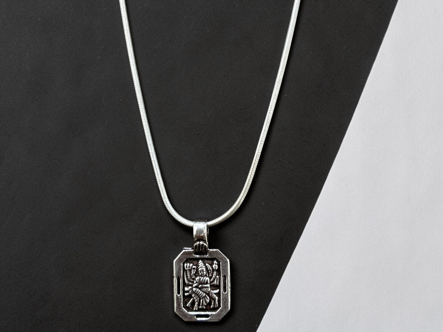 Maa Durga Pendant Necklace  925 Sterling Silver Durga Mata Jewelry  Hindu Goddess Pendant  Spiritual Gift for Men Women  Maa Bhawani