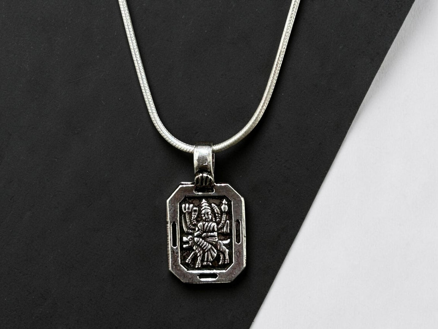 Maa Durga Pendant Necklace  925 Sterling Silver Durga Mata Jewelry  Hindu Goddess Pendant  Spiritual Gift for Men Women  Maa Bhawani
