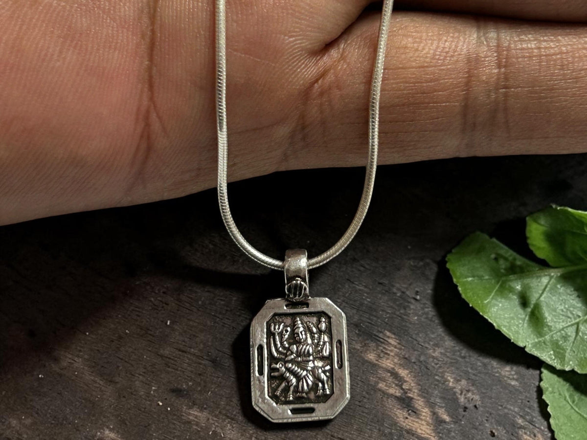 Maa Durga Pendant Necklace  925 Sterling Silver Durga Mata Jewelry  Hindu Goddess Pendant  Spiritual Gift for Men Women  Maa Bhawani