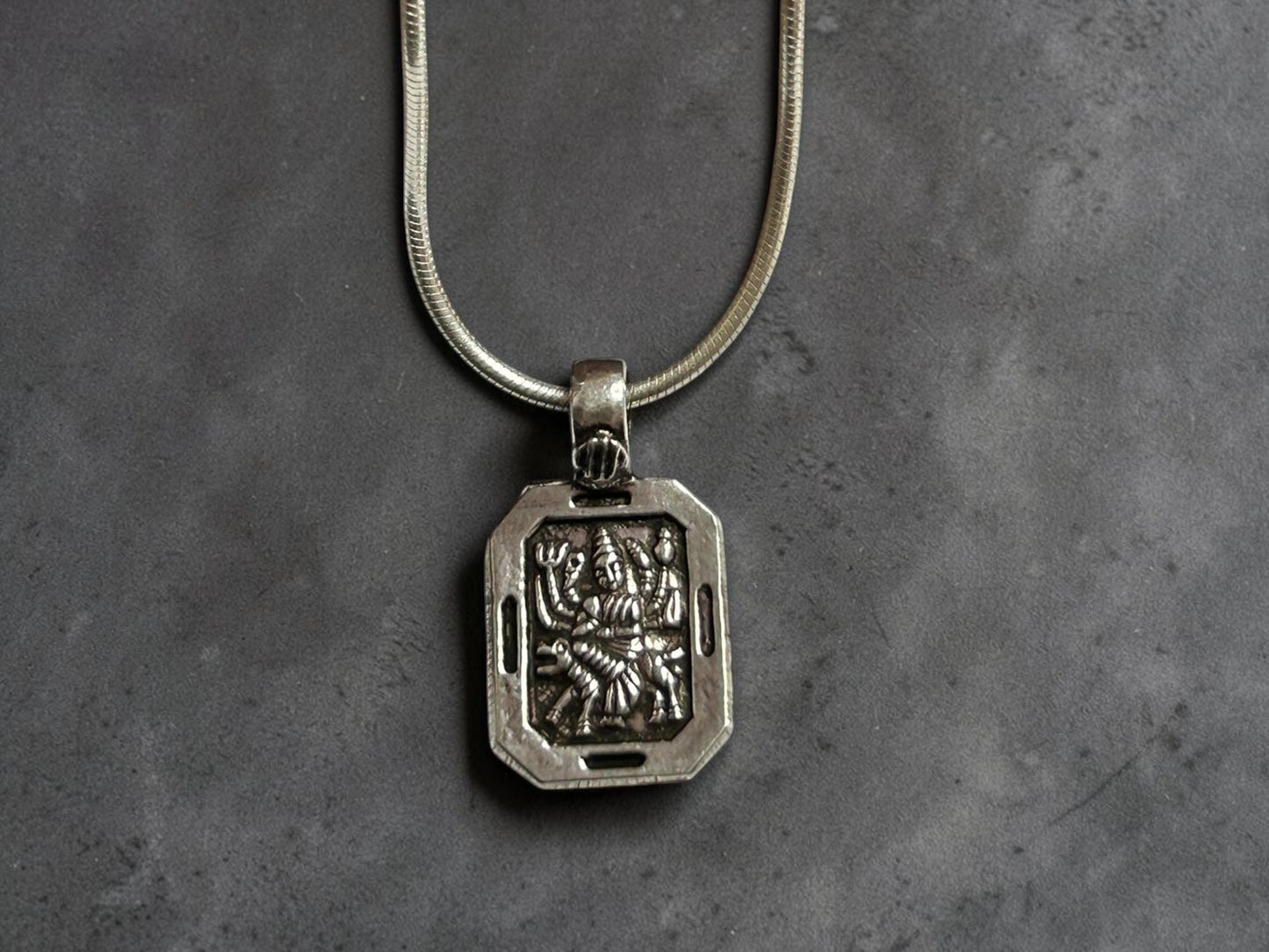 Maa Durga Pendant Necklace  925 Sterling Silver Durga Mata Jewelry  Hindu Goddess Pendant  Spiritual Gift for Men Women  Maa Bhawani