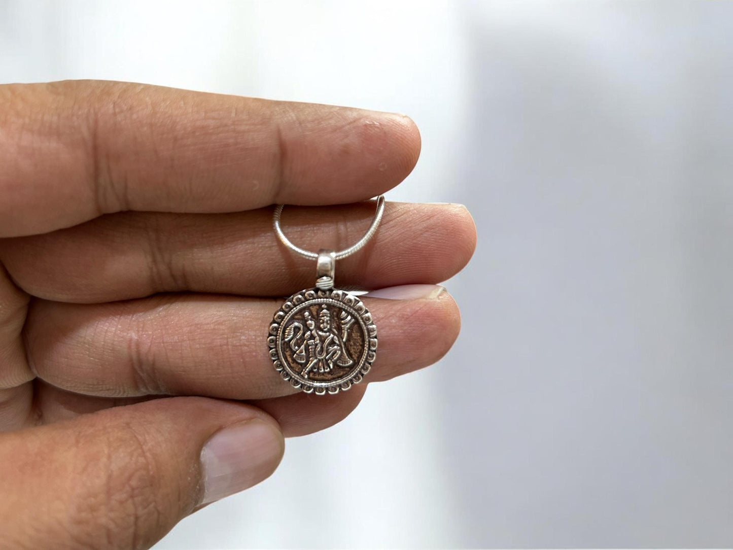 Lord Hanuman Pendant Necklace  925 Sterling Silver Bajrang Bali Pendant  Hindu Spiritual Jewelry  Gift for Men Women  Protection Pendant