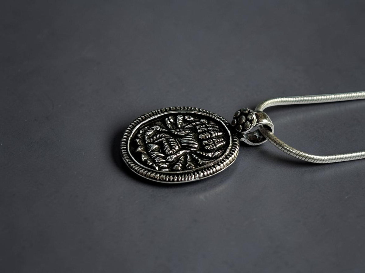 Gayatri Mata Pendant Necklace  925 Sterling Silver Hindu Goddess Pendant  Handmade Spiritual Jewelry  Divine Protection Charm