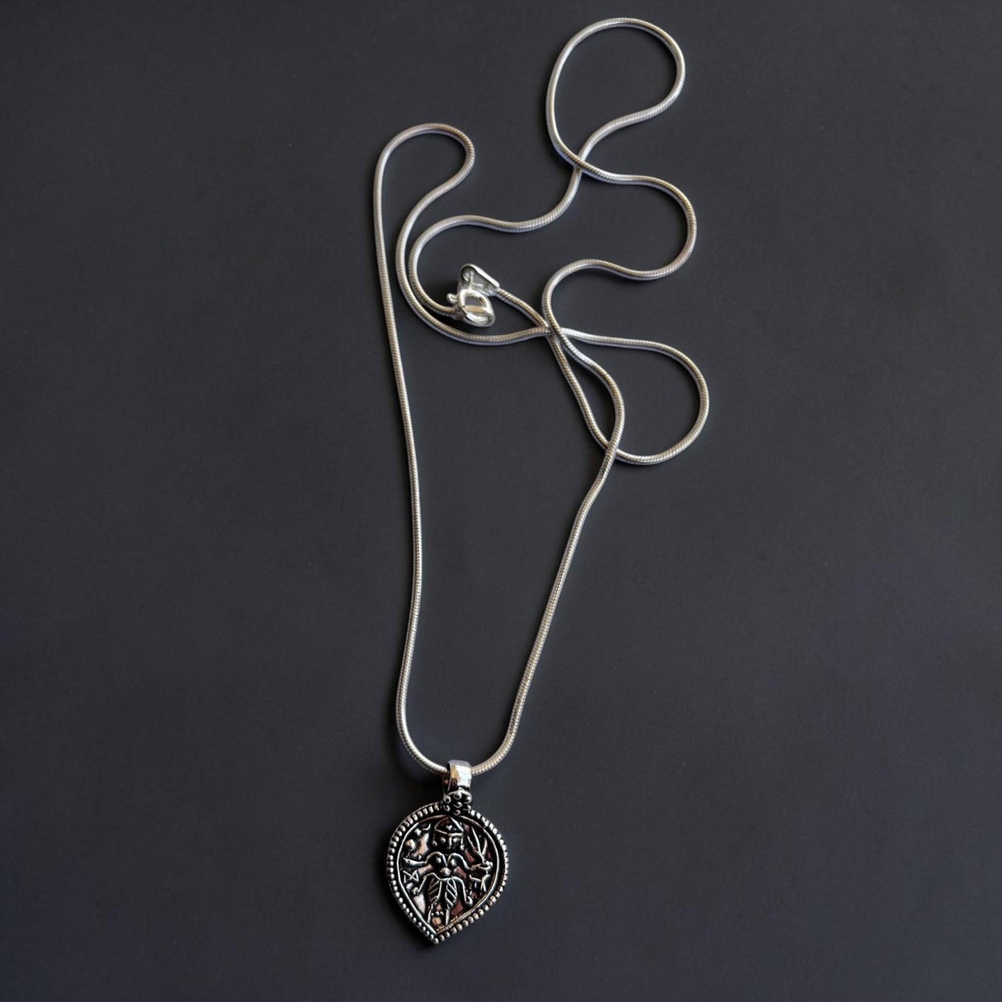 Kali Maa Pendant Necklace  925 Sterling Silver Hindu Goddess Locket  Antique Finish Shakti Jewelry  Protection Gift  Chamunda Mahakali