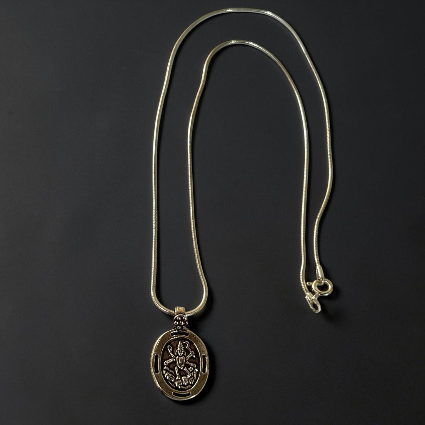 Sterling Silver Hindu Goddess Kali Maa Pendant Necklace, Yoga Meditation Jewelry, Sacred Shakti Talisman, Tiny Silver Charm