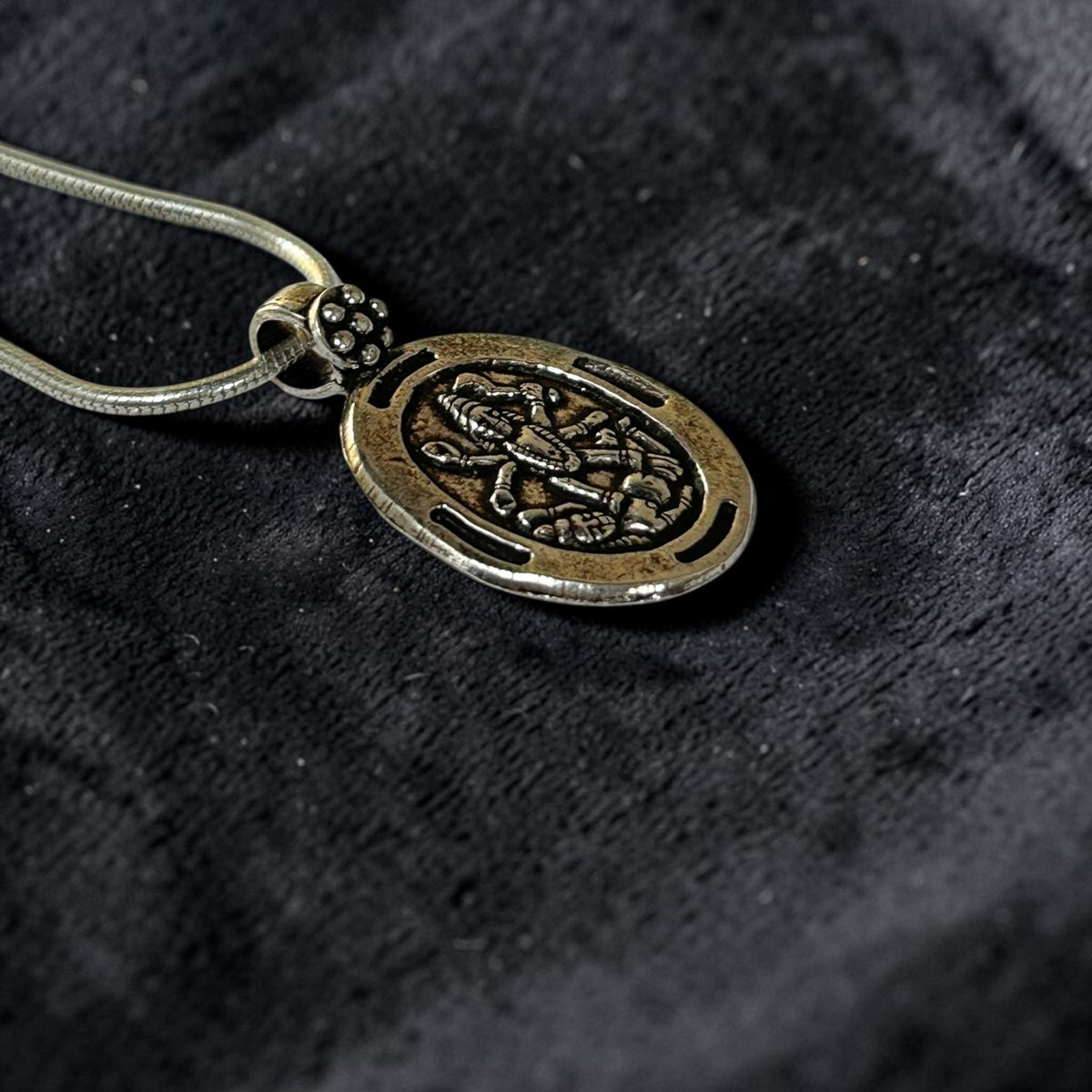 Sterling Silver Hindu Goddess Kali Maa Pendant Necklace, Yoga Meditation Jewelry, Sacred Shakti Talisman, Tiny Silver Charm