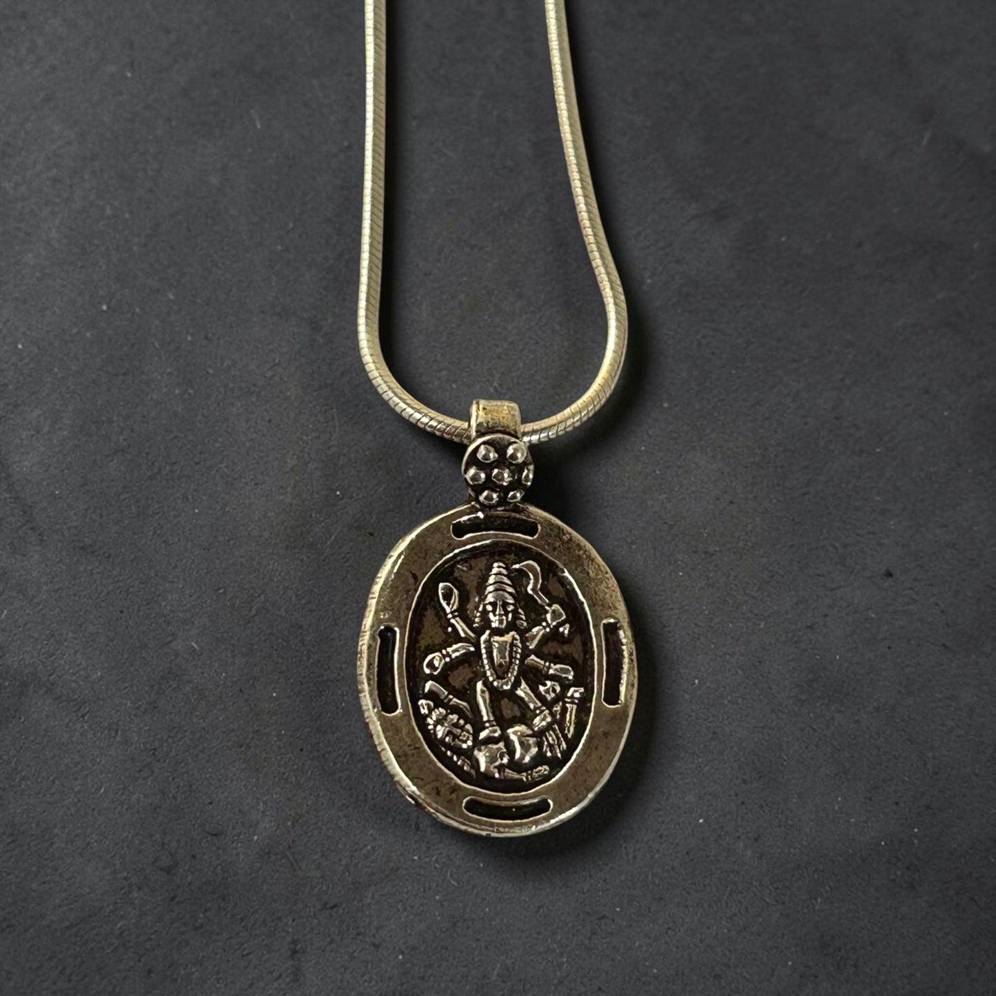 Sterling Silver Hindu Goddess Kali Maa Pendant Necklace, Yoga Meditation Jewelry, Sacred Shakti Talisman, Tiny Silver Charm