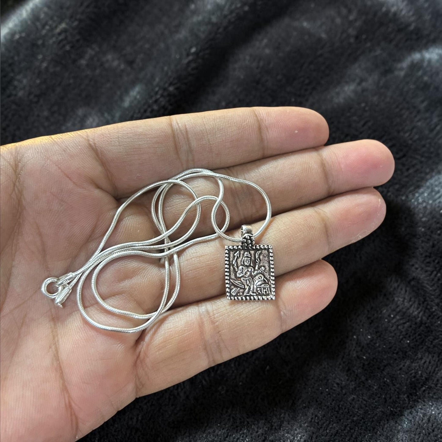 Shani Graha Pendant Necklace  925 Sterling Silver Saturn Remedy Locket  Navagraha Protection Amulet  Hindu Spiritual Jewelry  Shani Dev