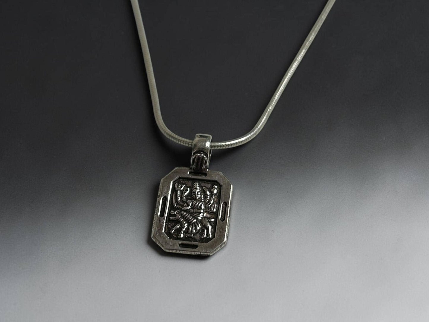 Maa Durga Pendant Necklace  925 Sterling Silver Durga Mata Jewelry  Hindu Goddess Pendant  Spiritual Gift for Men Women  Maa Bhawani