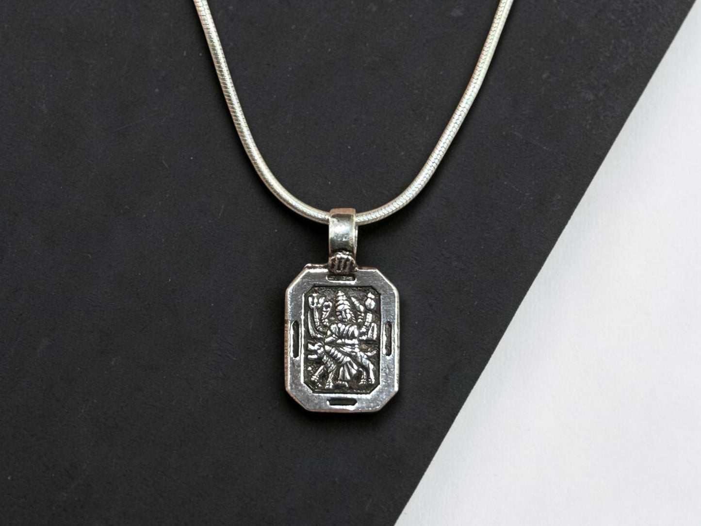 Maa Durga Pendant Necklace  925 Sterling Silver Durga Mata Jewelry  Hindu Goddess Pendant  Spiritual Gift for Men Women  Maa Bhawani