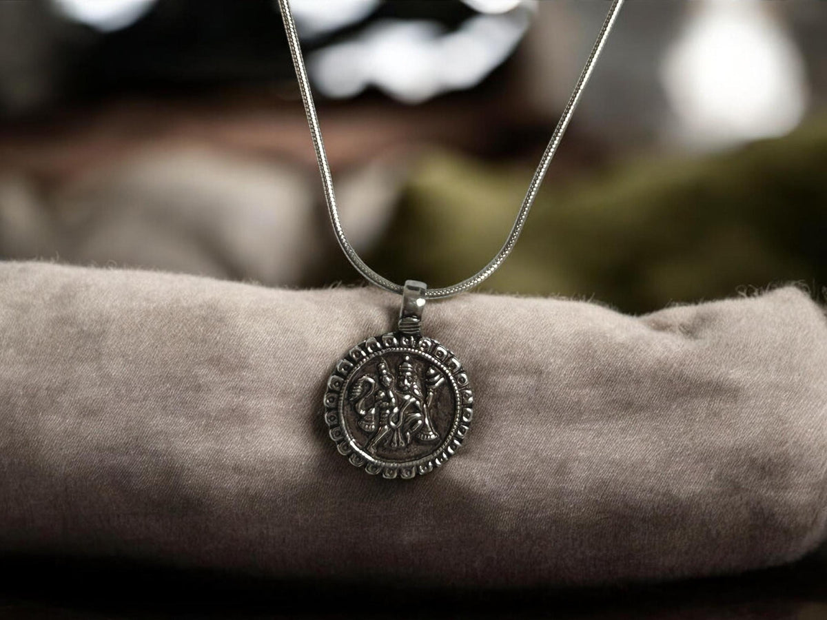 Lord Hanuman Pendant Necklace  925 Sterling Silver Bajrang Bali Pendant  Hindu Spiritual Jewelry  Gift for Men Women  Protection Pendant