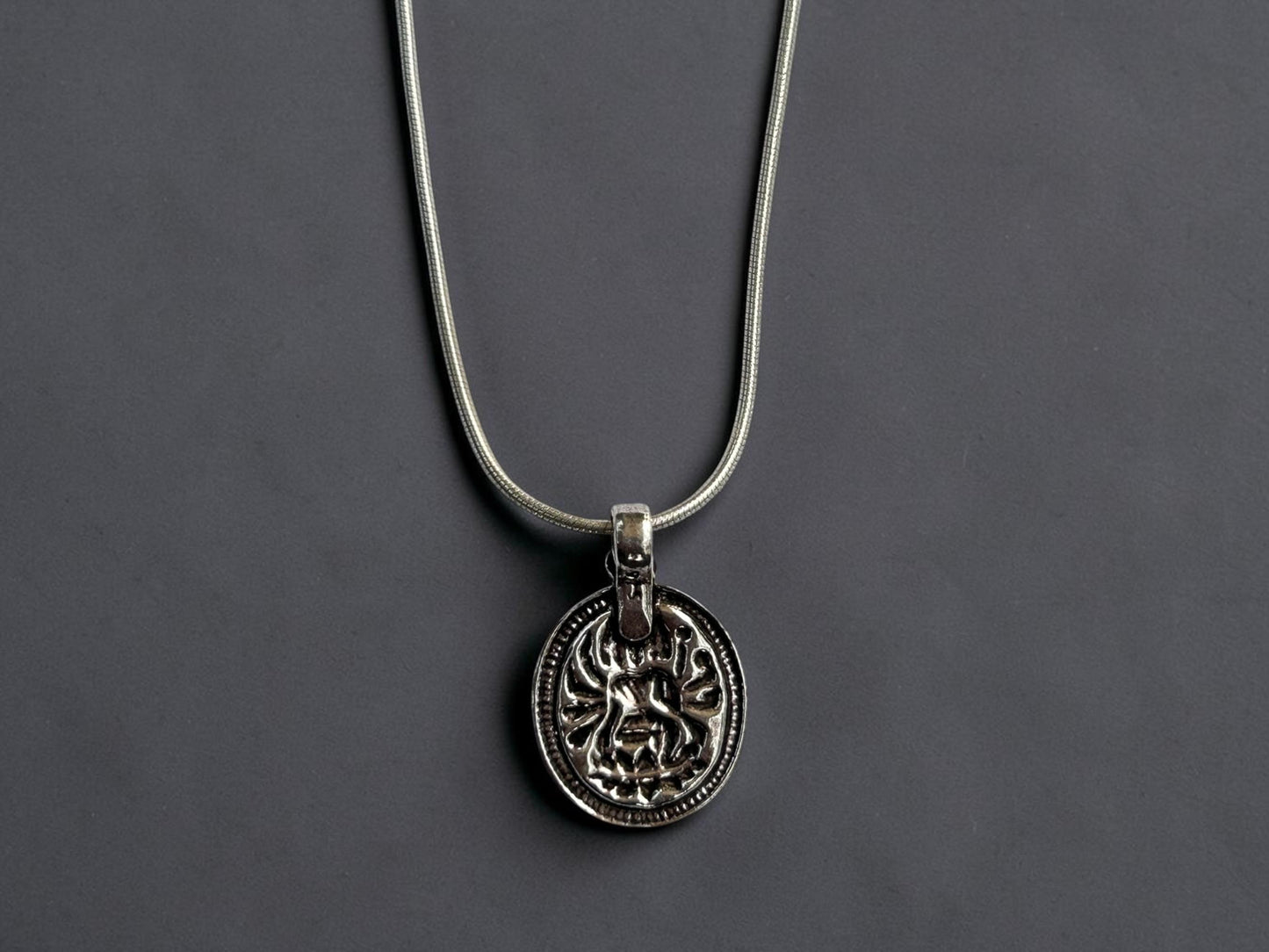 Gayatri Mata Pendant Necklace  925 Sterling Silver Hindu Goddess Pendant  Handmade Spiritual Jewelry  Divine Protection Charm