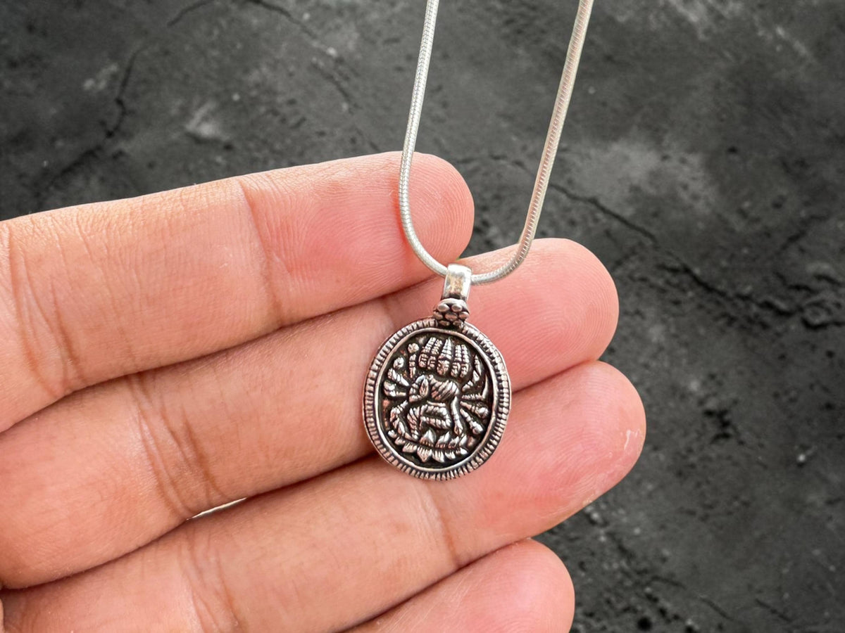 Gayatri Mata Pendant Necklace  925 Sterling Silver Hindu Goddess Pendant  Handmade Spiritual Jewelry  Divine Protection Charm