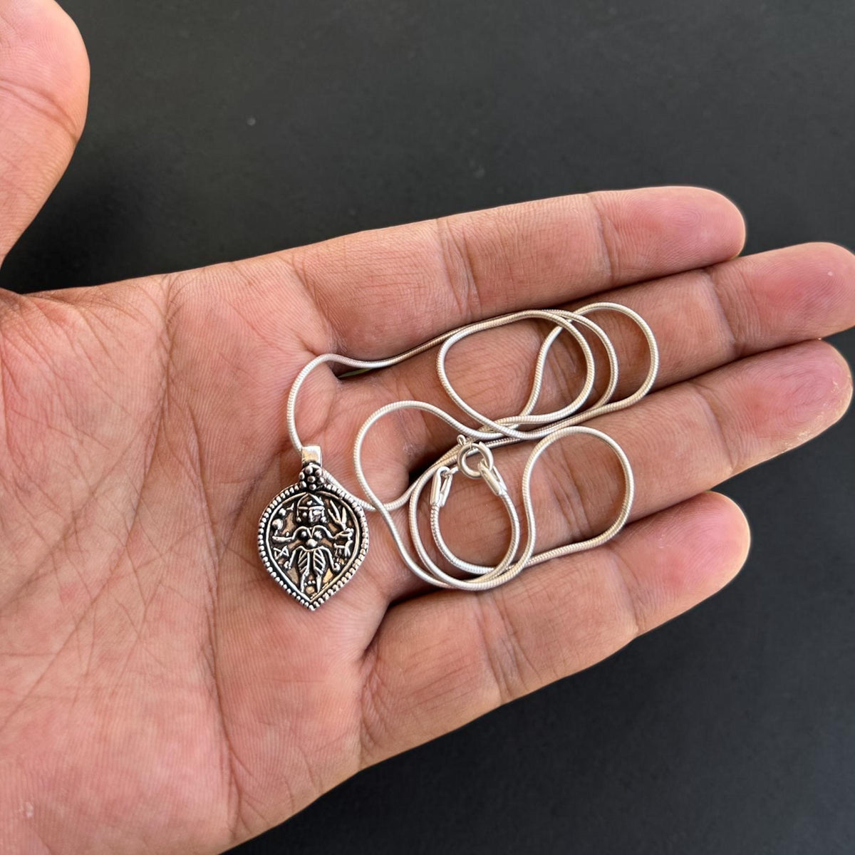 Kali Maa Pendant Necklace  925 Sterling Silver Hindu Goddess Locket  Antique Finish Shakti Jewelry  Protection Gift  Chamunda Mahakali
