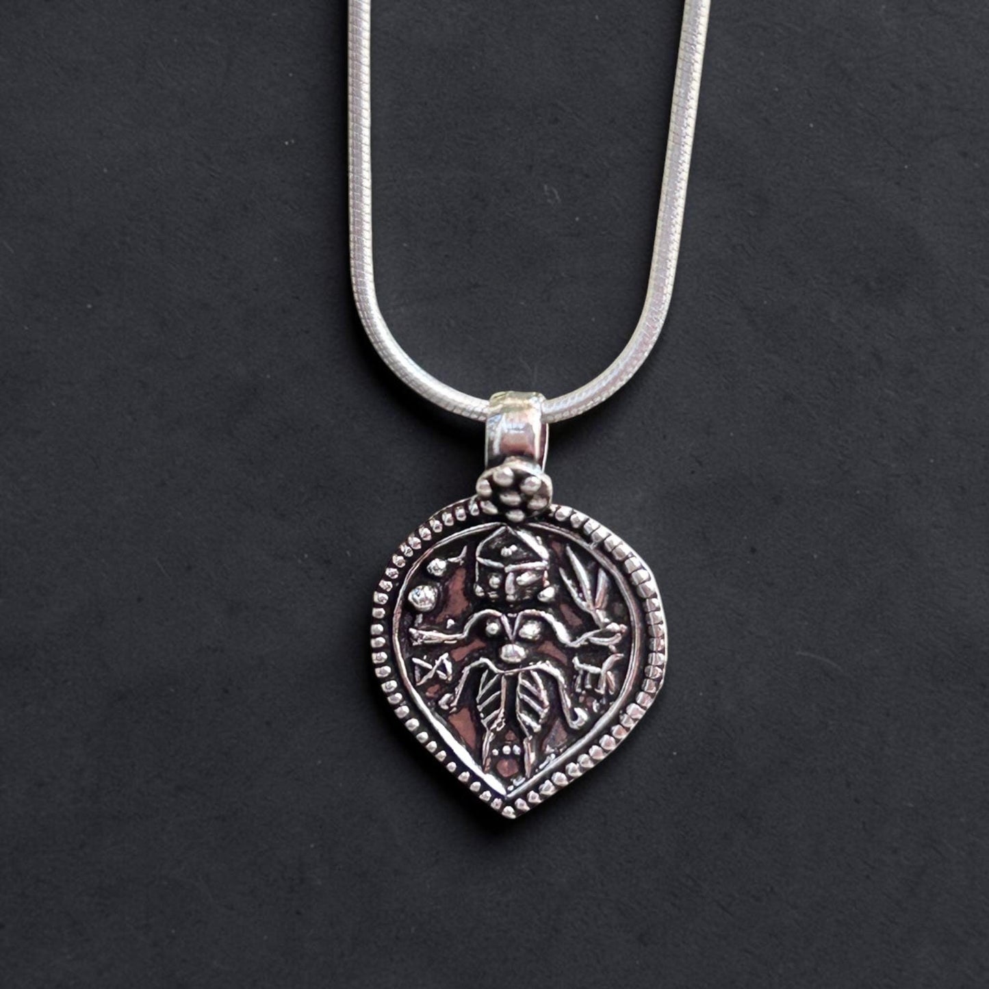Kali Maa Pendant Necklace  925 Sterling Silver Hindu Goddess Locket  Antique Finish Shakti Jewelry  Protection Gift  Chamunda Mahakali