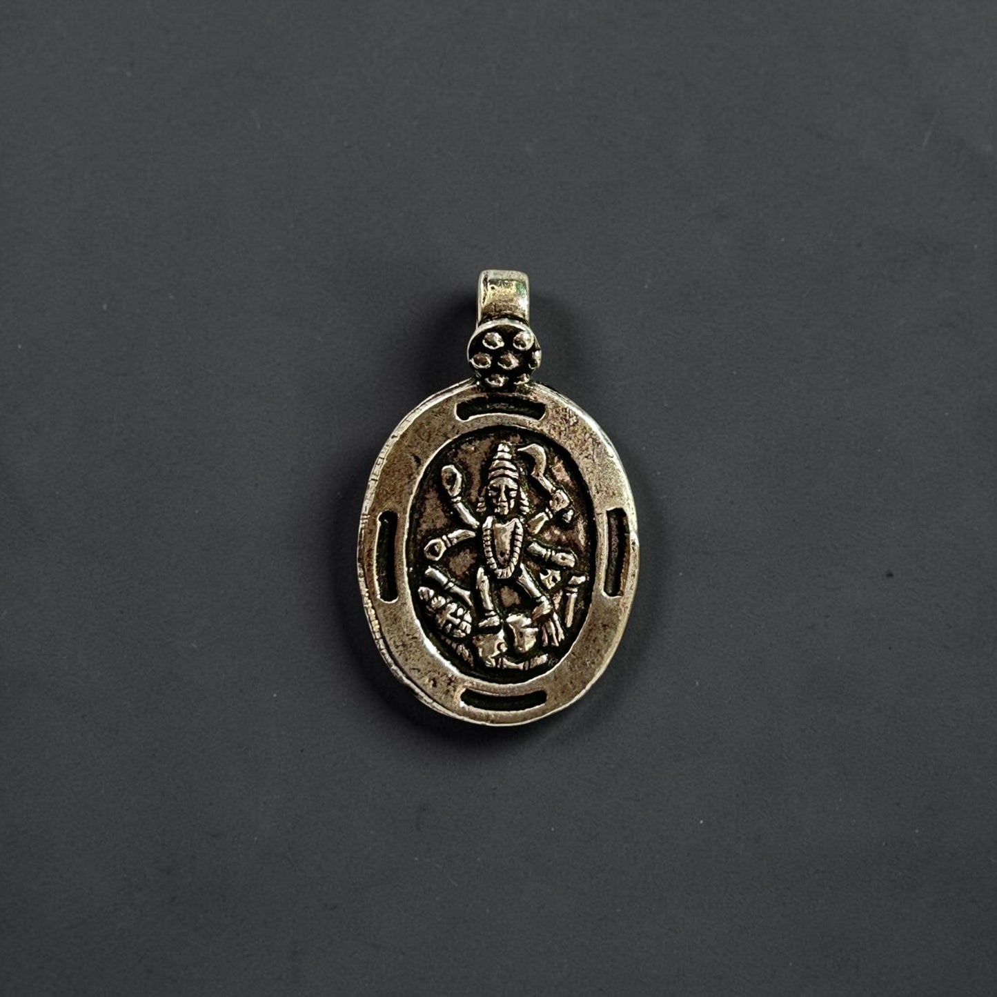 Sterling Silver Hindu Goddess Kali Maa Pendant Necklace, Yoga Meditation Jewelry, Sacred Shakti Talisman, Tiny Silver Charm