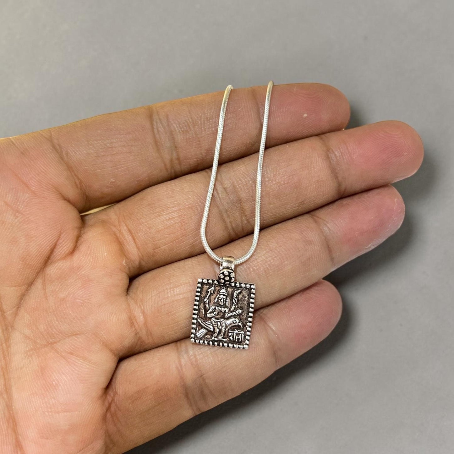 Shani Graha Pendant Necklace  925 Sterling Silver Saturn Remedy Locket  Navagraha Protection Amulet  Hindu Spiritual Jewelry  Shani Dev