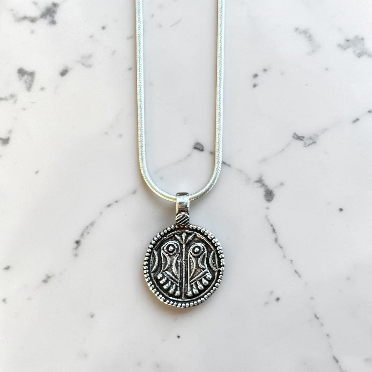 Lakshmi Charan Paduka Pendant Necklace  925 Sterling Silver Goddess Lakshmi Footprints Locket  Hindu Spiritual Gift for Men Women  Tribal