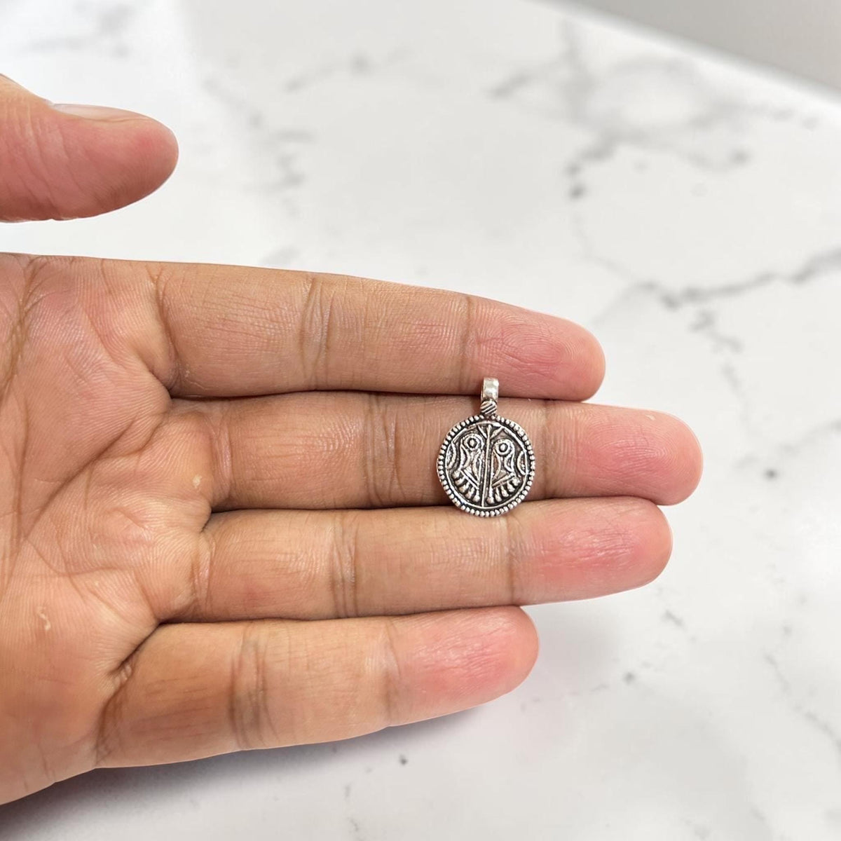 Lakshmi Charan Paduka Pendant Necklace  925 Sterling Silver Goddess Lakshmi Footprints Locket  Hindu Spiritual Gift for Men Women  Tribal
