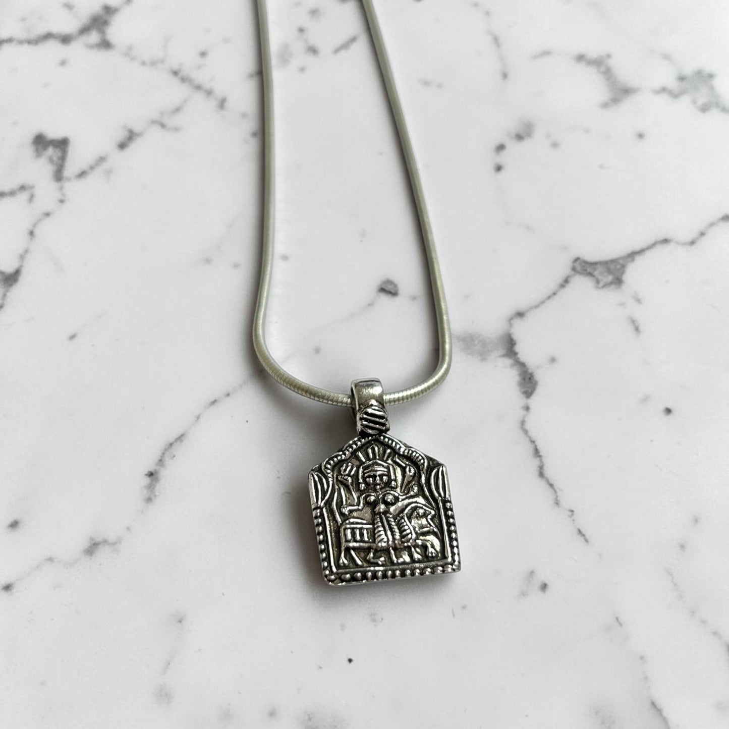 Durga Maa Pendant Necklace  925 Sterling Silver Kali Maa Shakti Pendant  Hindu Goddess Jewelry  Protection Gift for Men Women  Hindu God