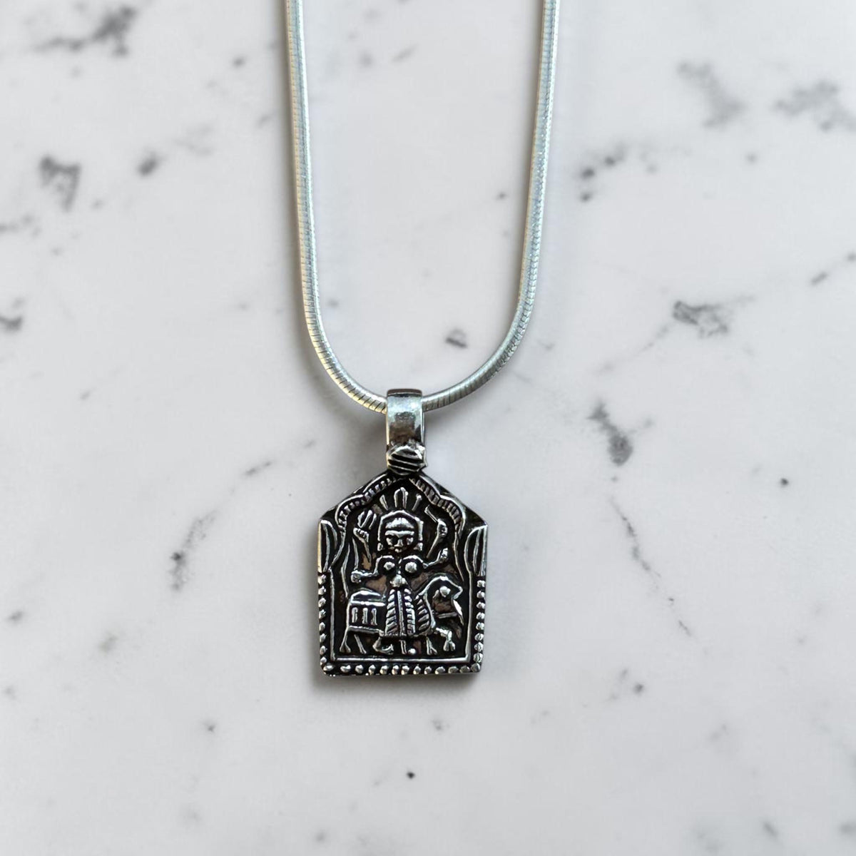 Durga Maa Pendant Necklace  925 Sterling Silver Kali Maa Shakti Pendant  Hindu Goddess Jewelry  Protection Gift for Men Women  Hindu God