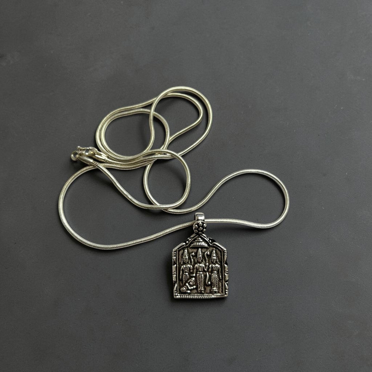 Ram Darbar Necklace  925 Sterling Silver Lord Ram Family Pendant  Sita Lakshman Hanuman Jewelry  Hindu Gift  Ram Darbar Pendant Necklace