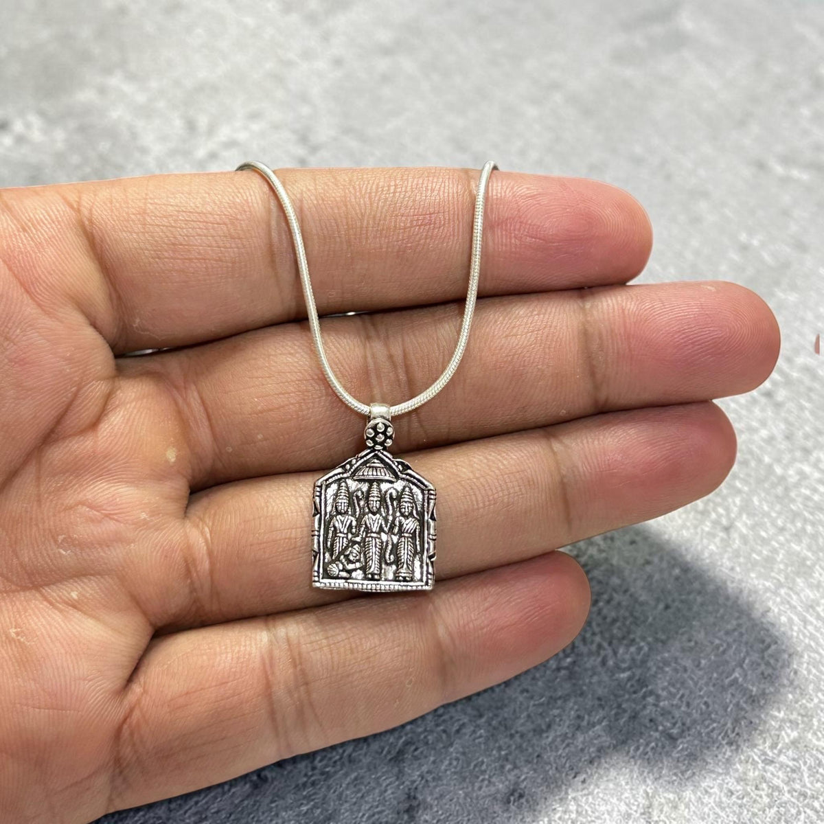Ram Darbar Necklace  925 Sterling Silver Lord Ram Family Pendant  Sita Lakshman Hanuman Jewelry  Hindu Gift  Ram Darbar Pendant Necklace