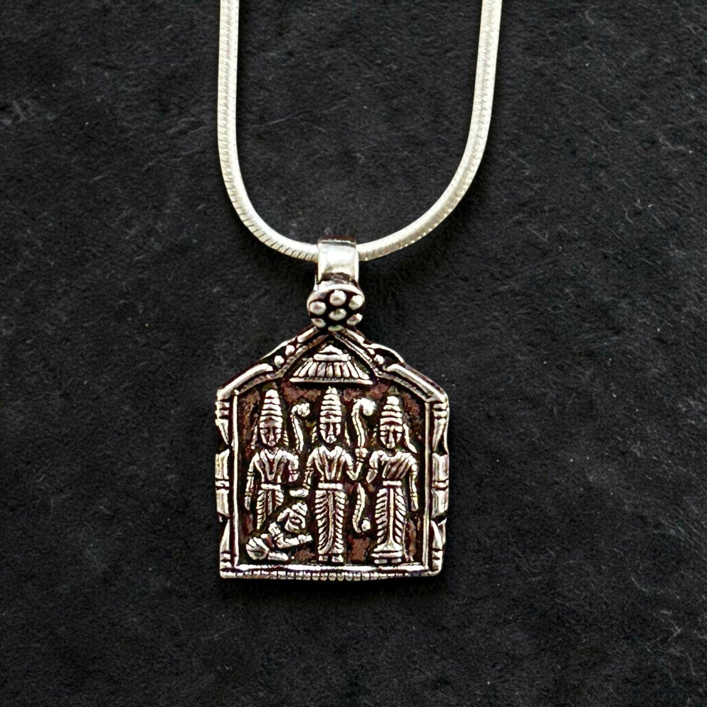 Ram Darbar Necklace  925 Sterling Silver Lord Ram Family Pendant  Sita Lakshman Hanuman Jewelry  Hindu Gift  Ram Darbar Pendant Necklace