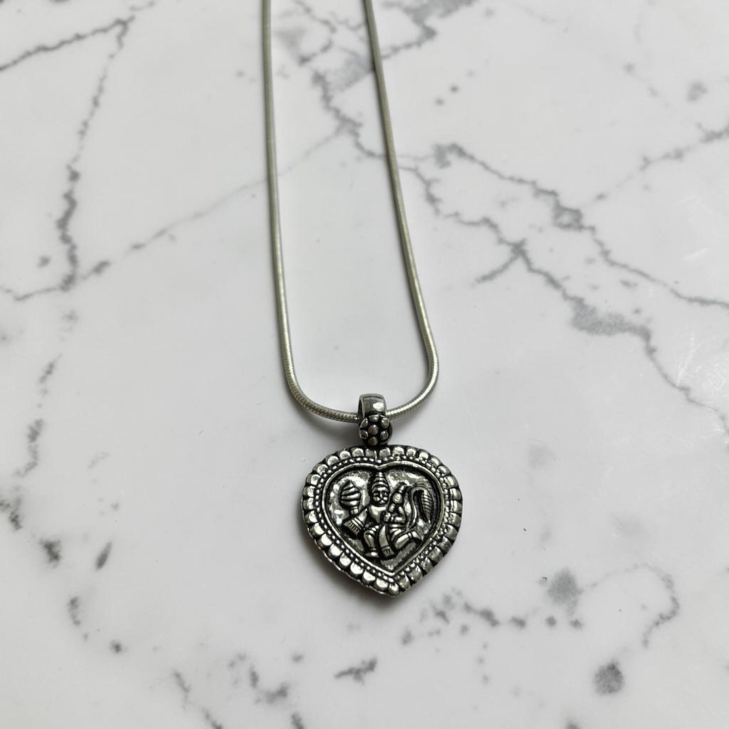 Hanuman Pendant Necklace  925 Sterling Silver Bajrang Bali Locket  Hindu Spiritual Protection Jewelry  Religious Gift for Men Women