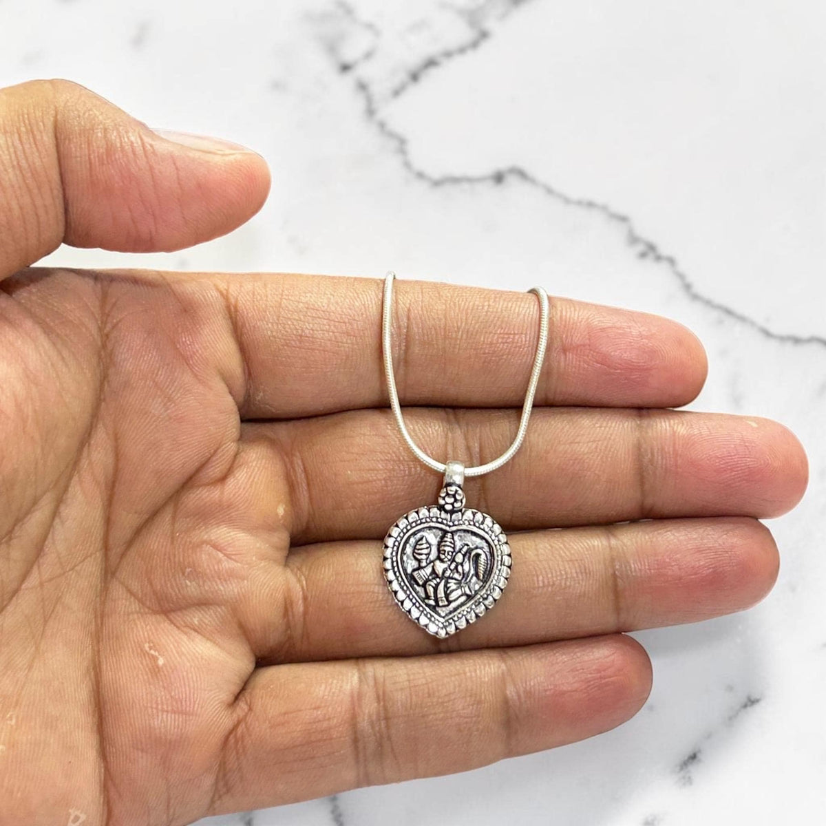 Hanuman Pendant Necklace  925 Sterling Silver Bajrang Bali Locket  Hindu Spiritual Protection Jewelry  Religious Gift for Men Women