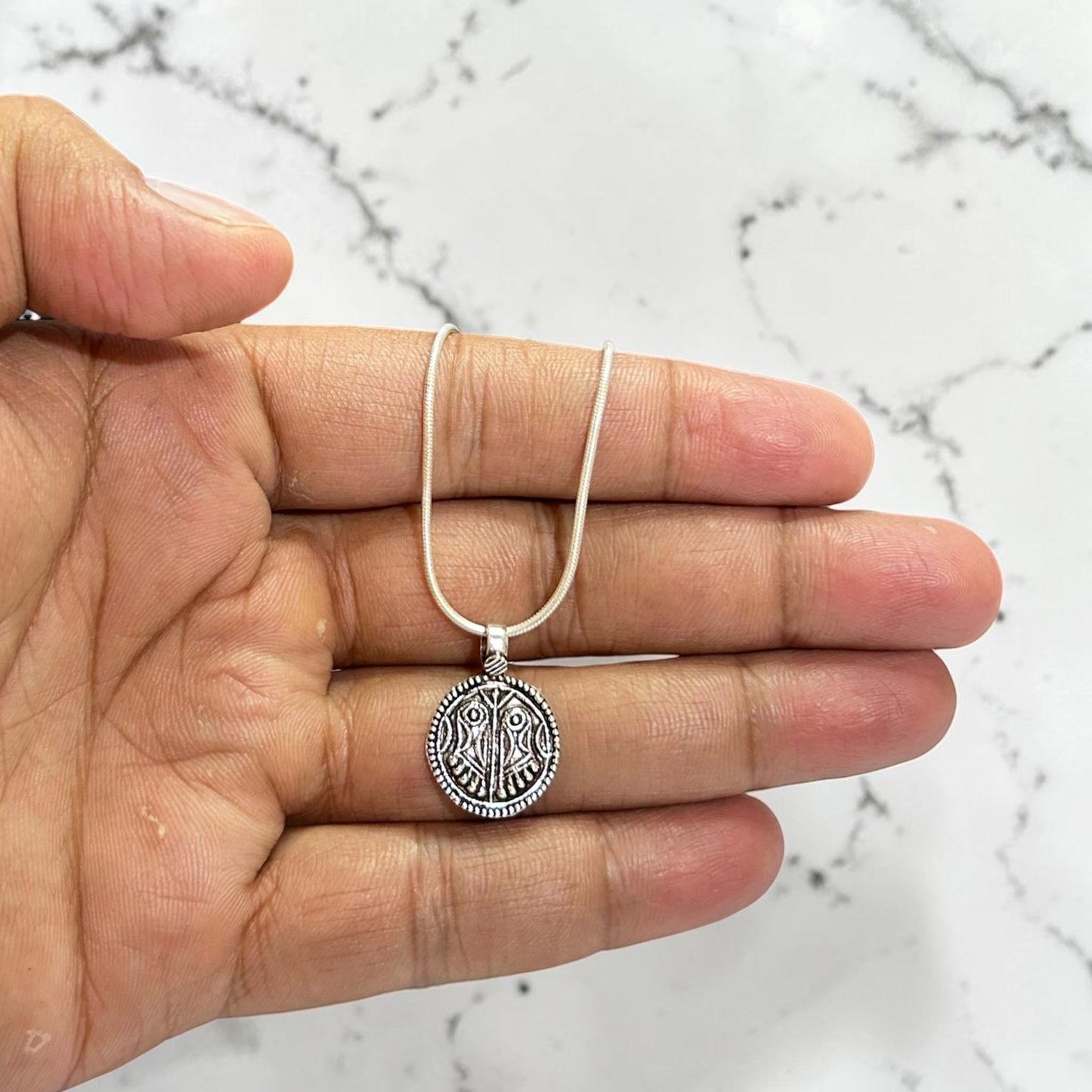 Lakshmi Charan Paduka Pendant Necklace  925 Sterling Silver Goddess Lakshmi Footprints Locket  Hindu Spiritual Gift for Men Women  Tribal