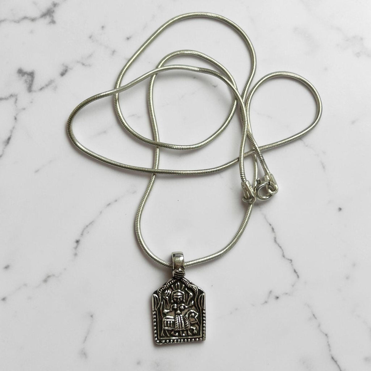 Durga Maa Pendant Necklace  925 Sterling Silver Kali Maa Shakti Pendant  Hindu Goddess Jewelry  Protection Gift for Men Women  Hindu God