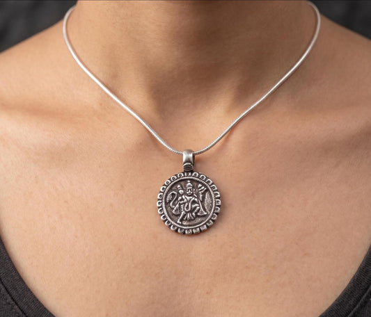 925 Sterling Silver Lord Hanuman Pendant • Bajrang Bali Hindu Spiritual Jewelry • Hanuman Protection Amulet & Talisman • Gift for Men & Women